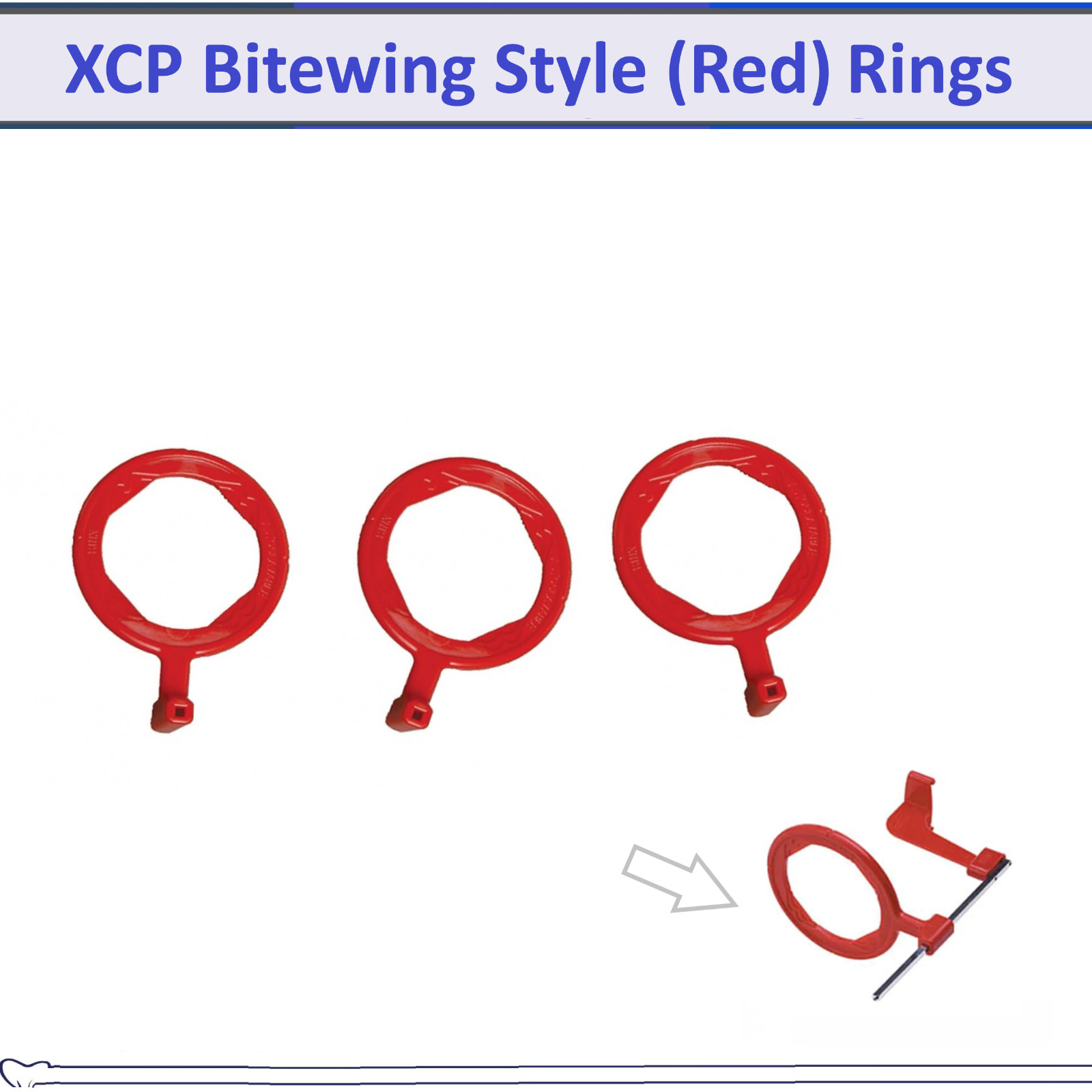 3 Bitewing X-ray Aiming Ring Rinn XCP- DS XSP Style Red Positioning 3 Rings
