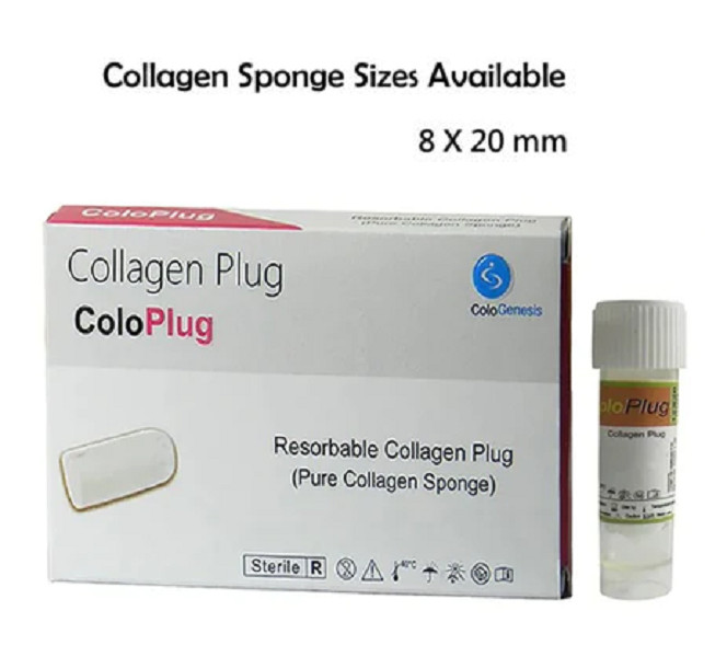 10 Pack of Cologenesis Colo Plug Sterile Collagen Sponge 8x20mm (Free Ship)