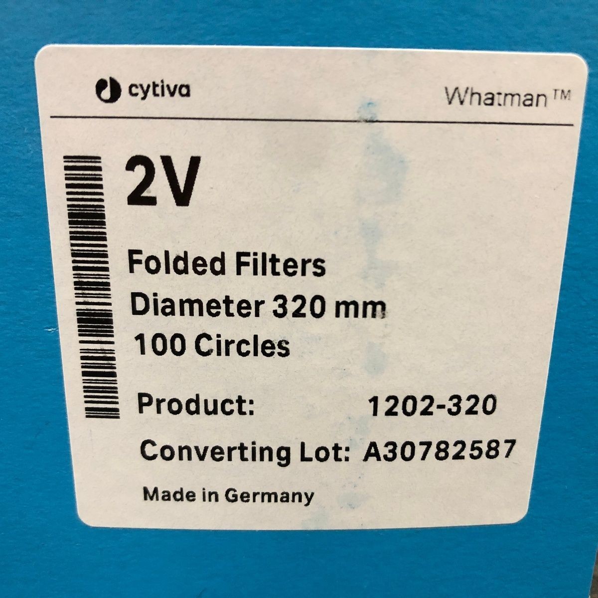 CYTIVA WHATMAN 2V Qualitative Folded Filters 320mm Fluted 1202-320, Box of 100