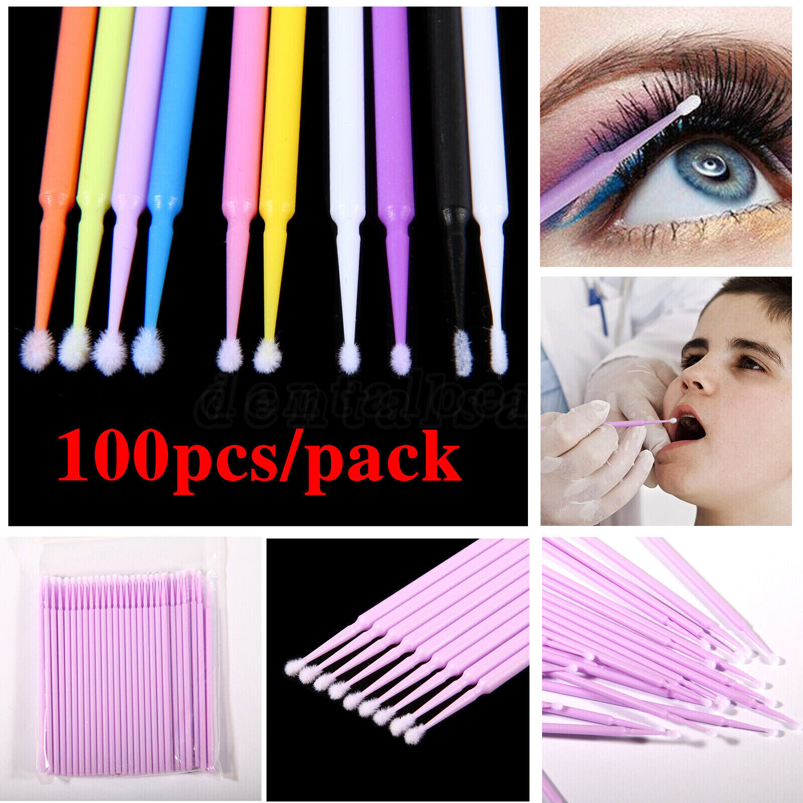 New Disposable Micro Brush Swab Applicators Eyelash Extension Mascara Wands