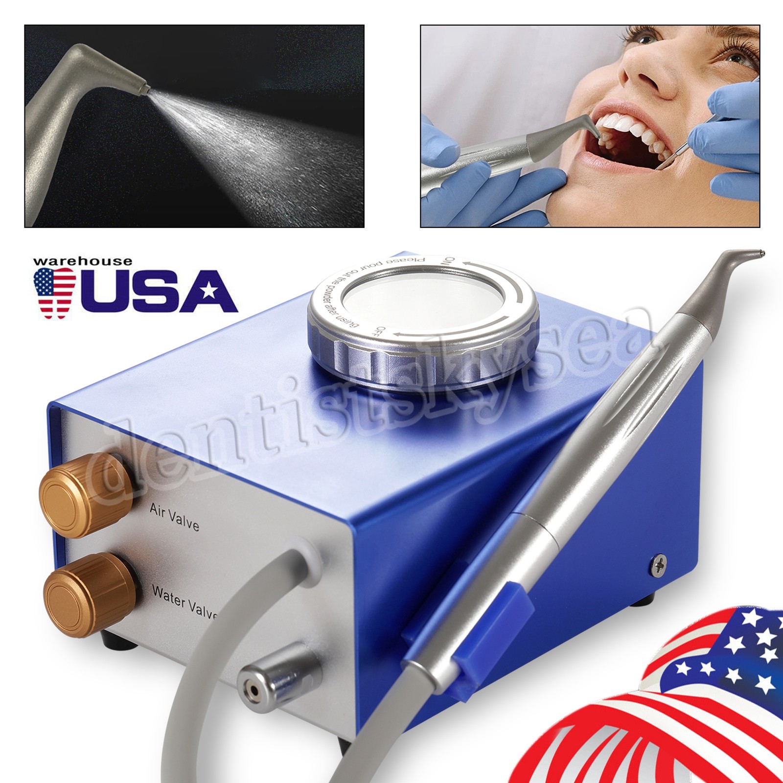 Flow Teeth Polishing Polisher Handpiece Hygiene Jet 2/4 Holes Dental Air Prophy