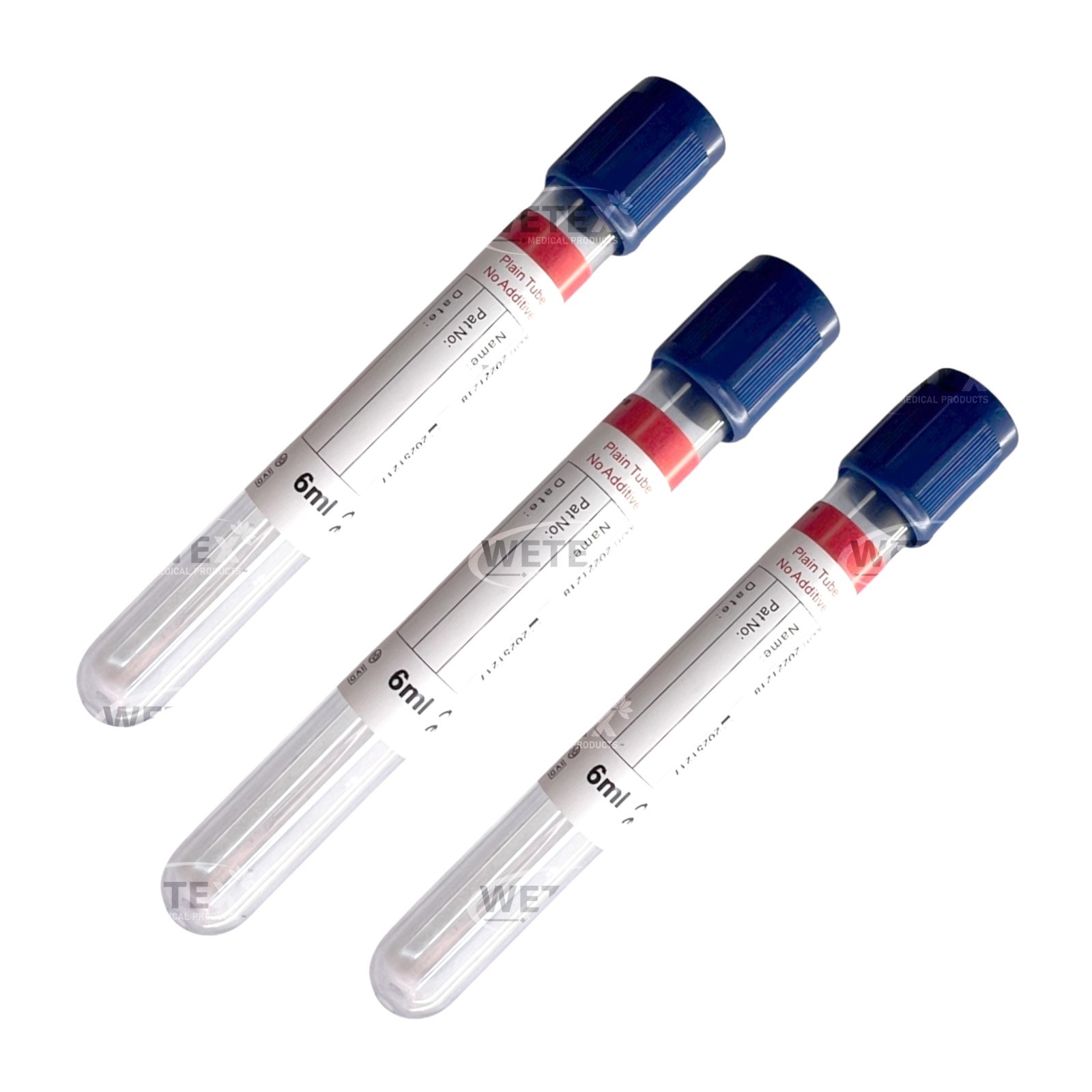 VACUUM BLOOD COLLECTION PLAIN TUBE NO ADDITIVE, 13x100mm 6mL, Exp 12/25