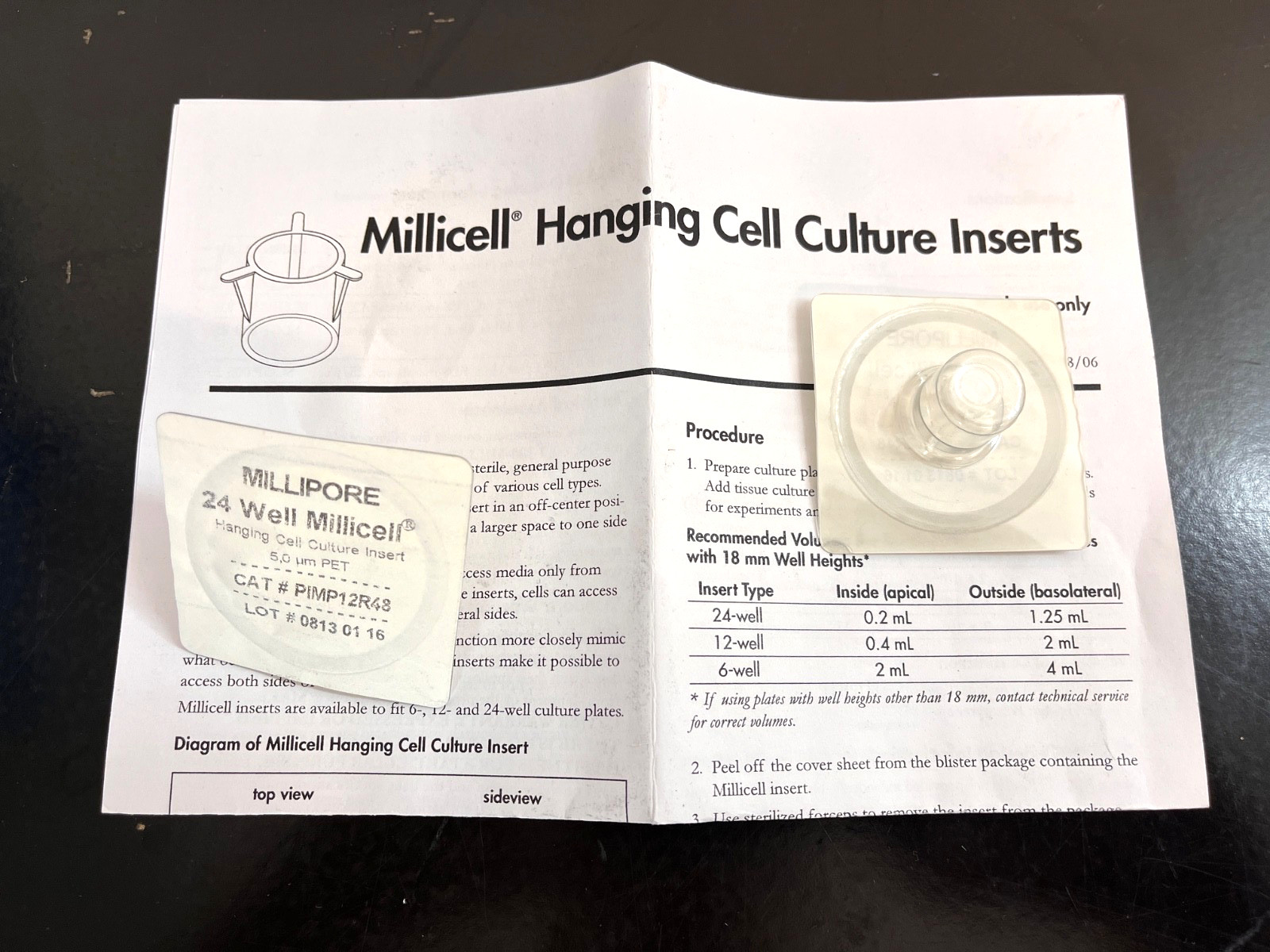 Box of 27 Millipore 24-well MilliCell Hanging Cell Culture Insert 5.0um PET NOS