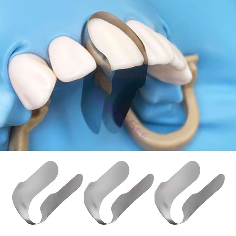 Dental Contoured Anterior Matrix Bands Teeth Restoration Strip Twin Matrices