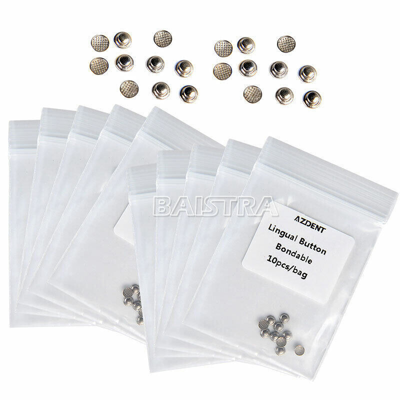10X AZDENT Dental Orthodontic Lingual Button Bondable Round 10 Pcs/pack