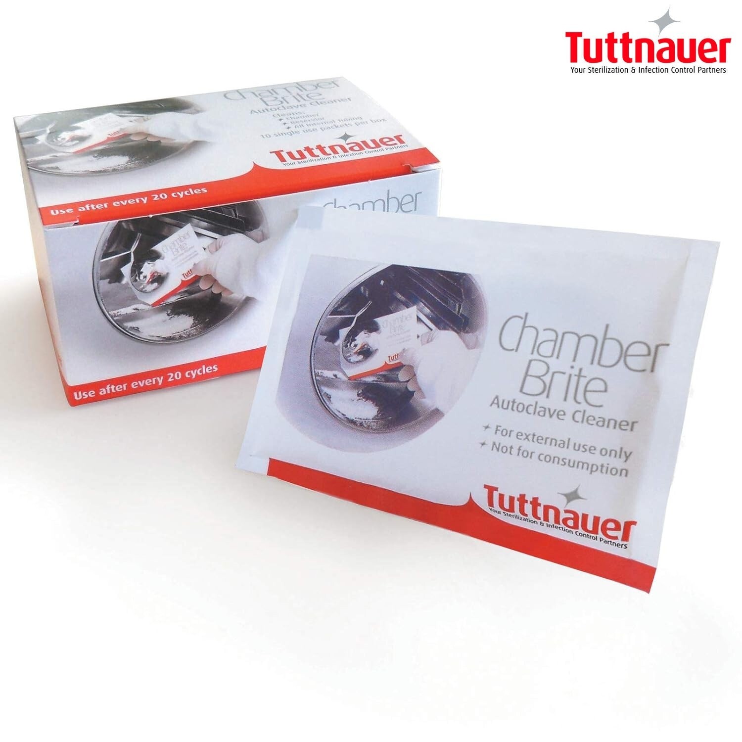 TUTTNAUER CHAMBER BRITE POWDER AUTOCLAVE CLEANER (1 BOX – PACK OF 10)