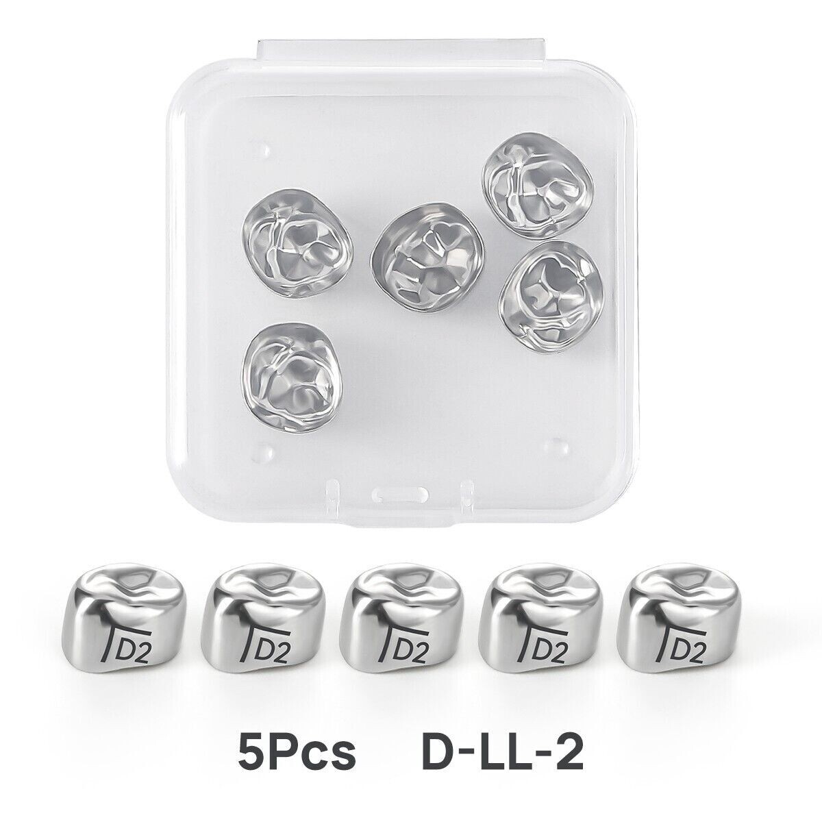 5 Pcs/Box Dental Stainless Steel Kids Primary Molar Crown Pediatric Metal Crowns