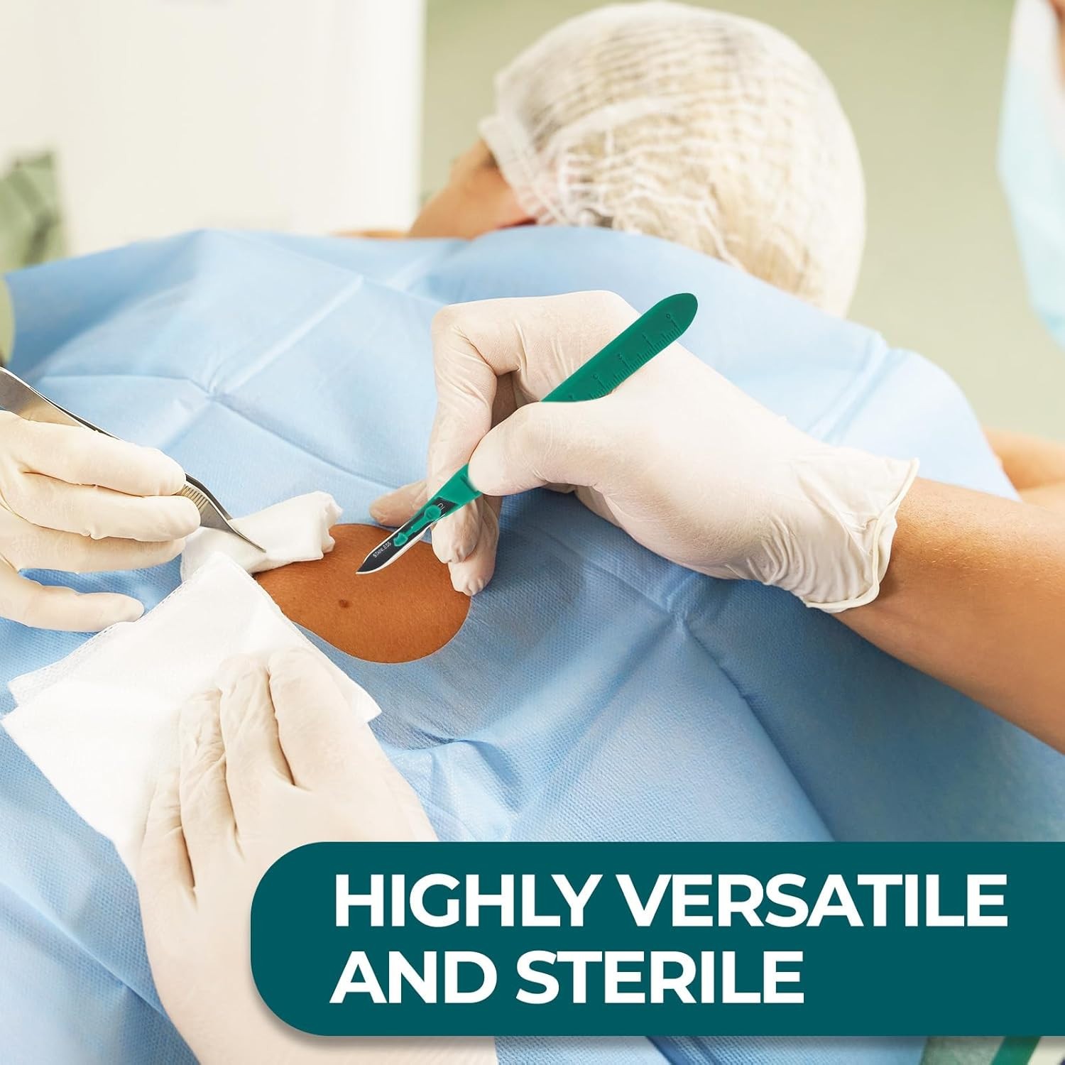 Disposable Scalpel Blades, Sharp, Tempered Stainless-Steel Blades, All Sizes, US