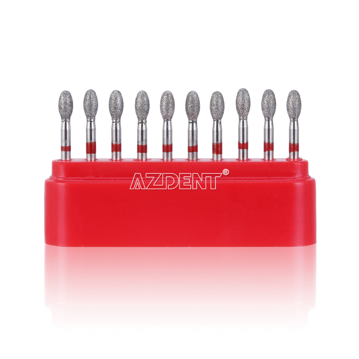 10Pcs/Pack Dental Dimond Burs Football #379-023F Fine Red Azdent