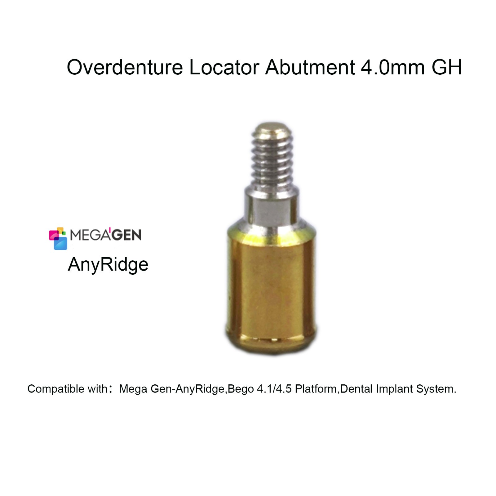 Dental Overdenture Locator Abutment 1-6.0mm GH for MegaGen-AnyRidge Platform
