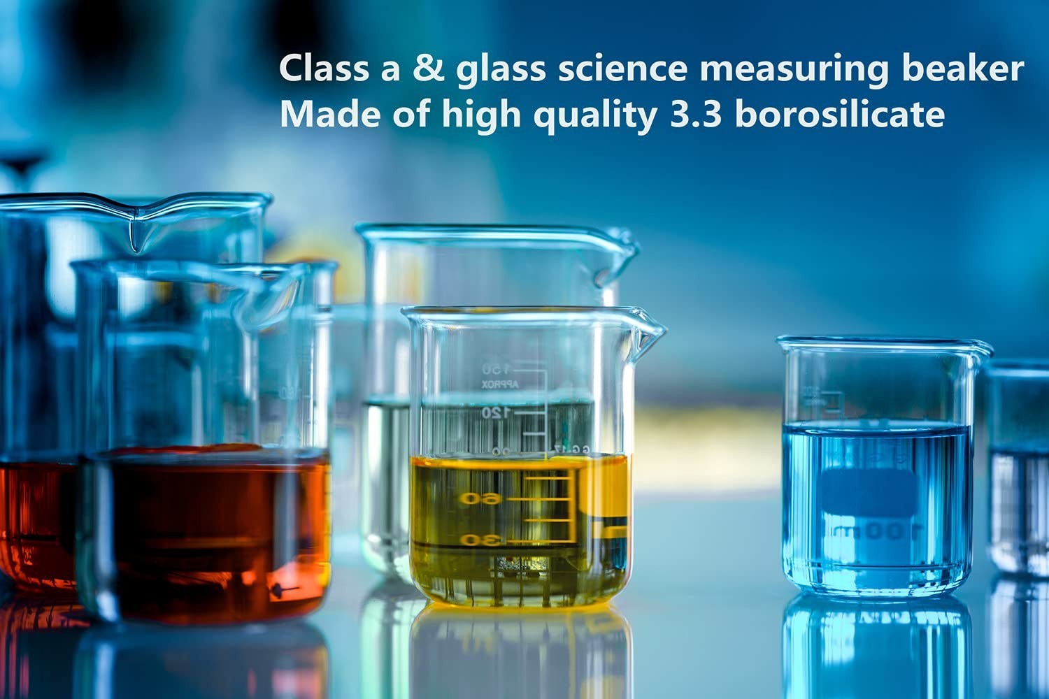 5 Pack Glass Lab Pyrex Beaker Set Measuring Cup 50/100/250/500/1000 ML
