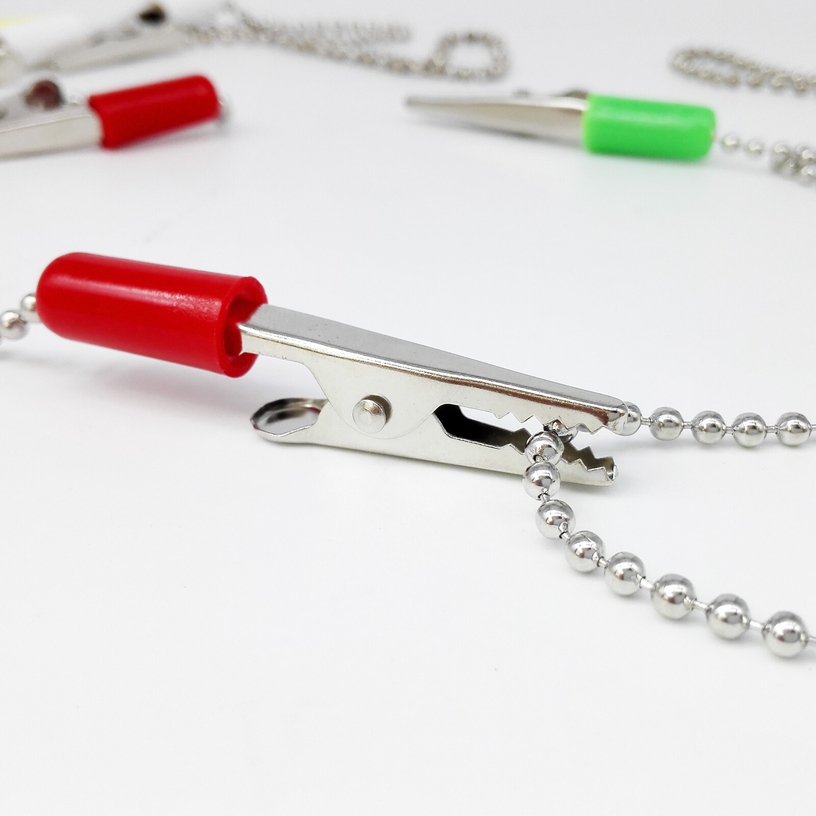 Dental Patient Bib Clips Chains Napkin Holder Flexible Coil Ball 1 / 5 / 10pcs