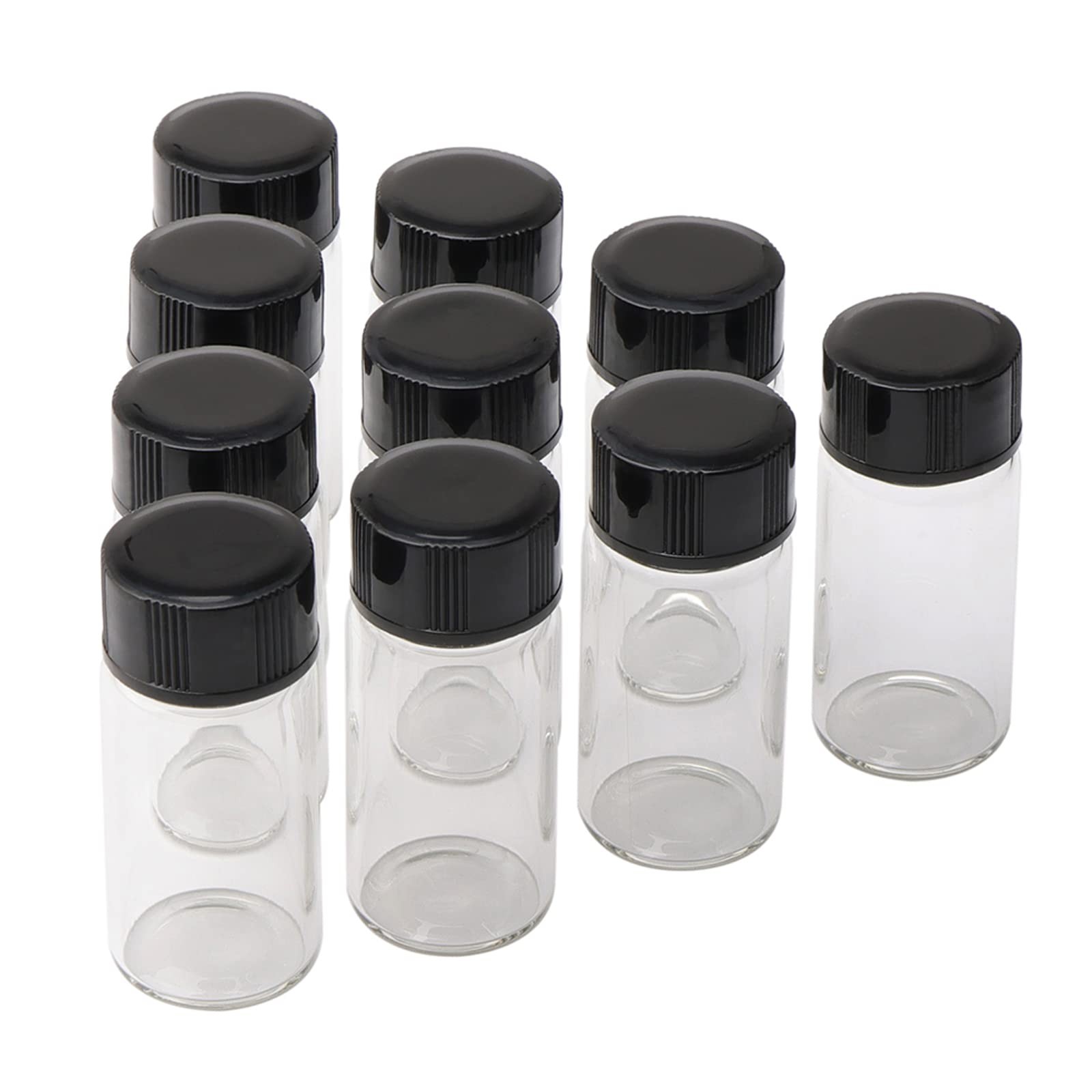 10 Pack 5ml Clear Glass Vials with Screw Caps, Small Refillable Sample Bottle…