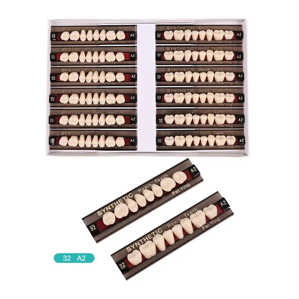 Dental Acrylic Resin Denture Teeth Upper Lower Full Set Shade Anterior Posterior