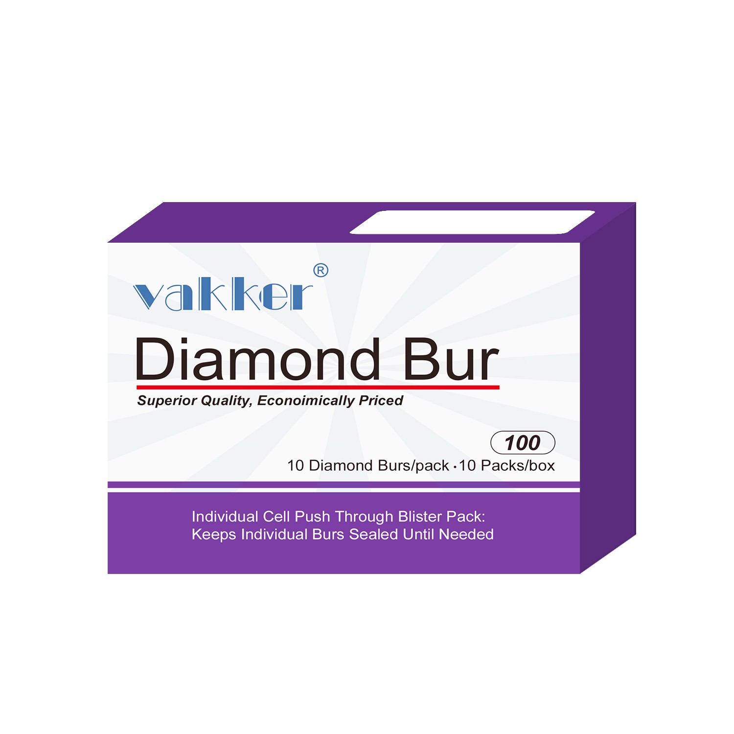 Vakker Dental Inverted Cone FG Diamond Bur 805-012F Fine Grit 10/pk
