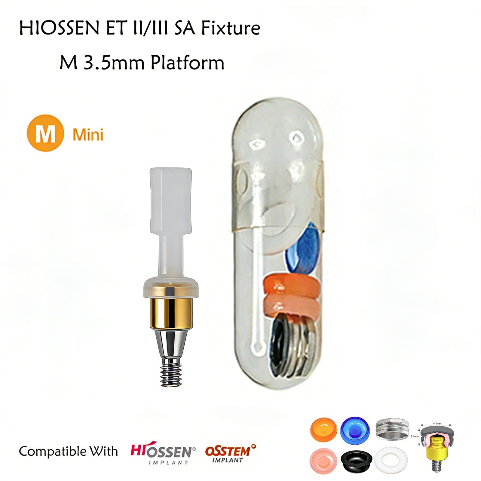 Hiossen Implant Locator Titanium Abutment 3.7mm Dia 1-7.0 mm Height Mini/Regular