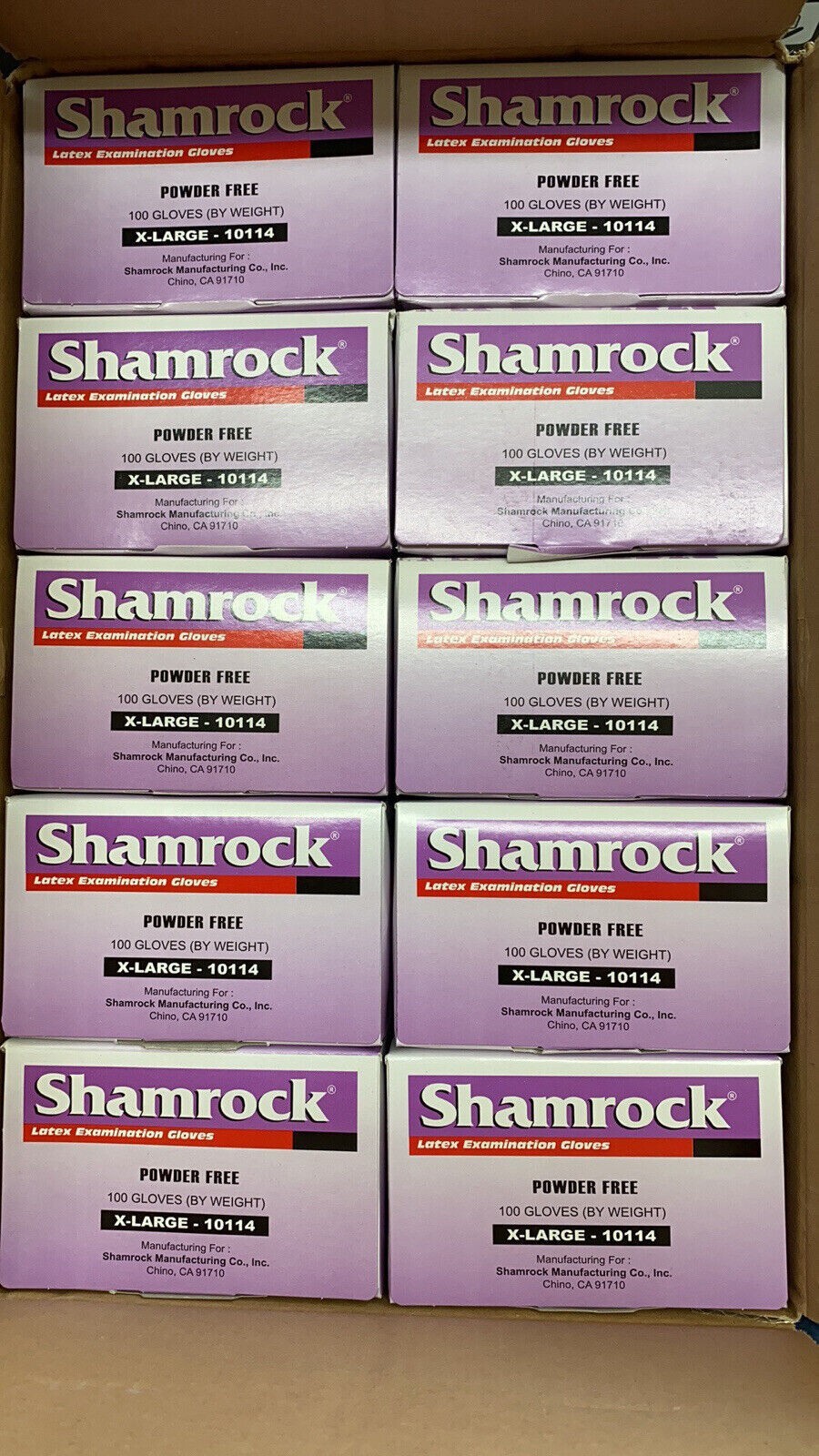 Shamrock Powder Free Textured Latex Gloves -Size XLarge Case Pack of 1000 Gloves
