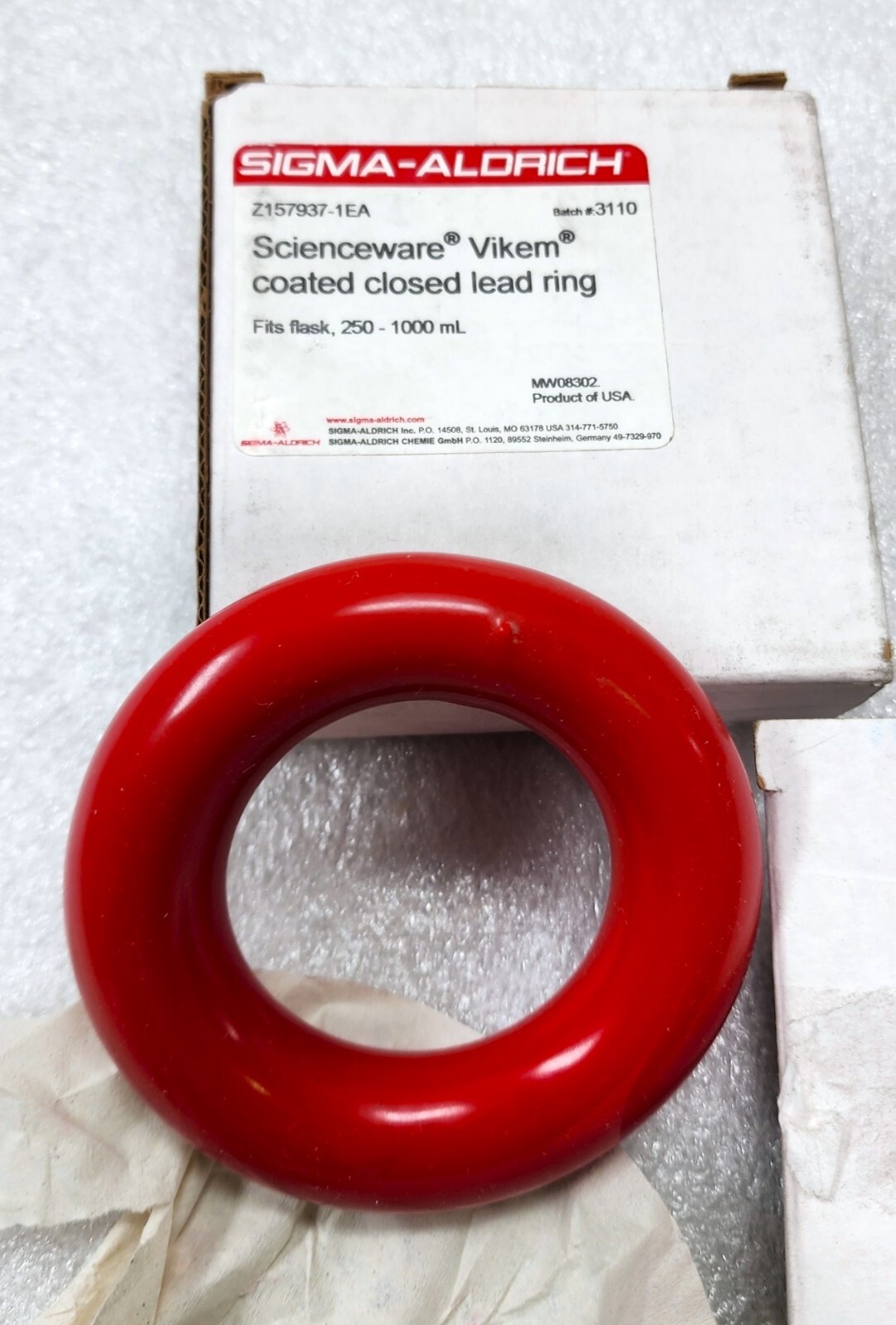 Scienceware Z157937 Vikem coated closed lead ring fits flask 250-1000mL QTY 2