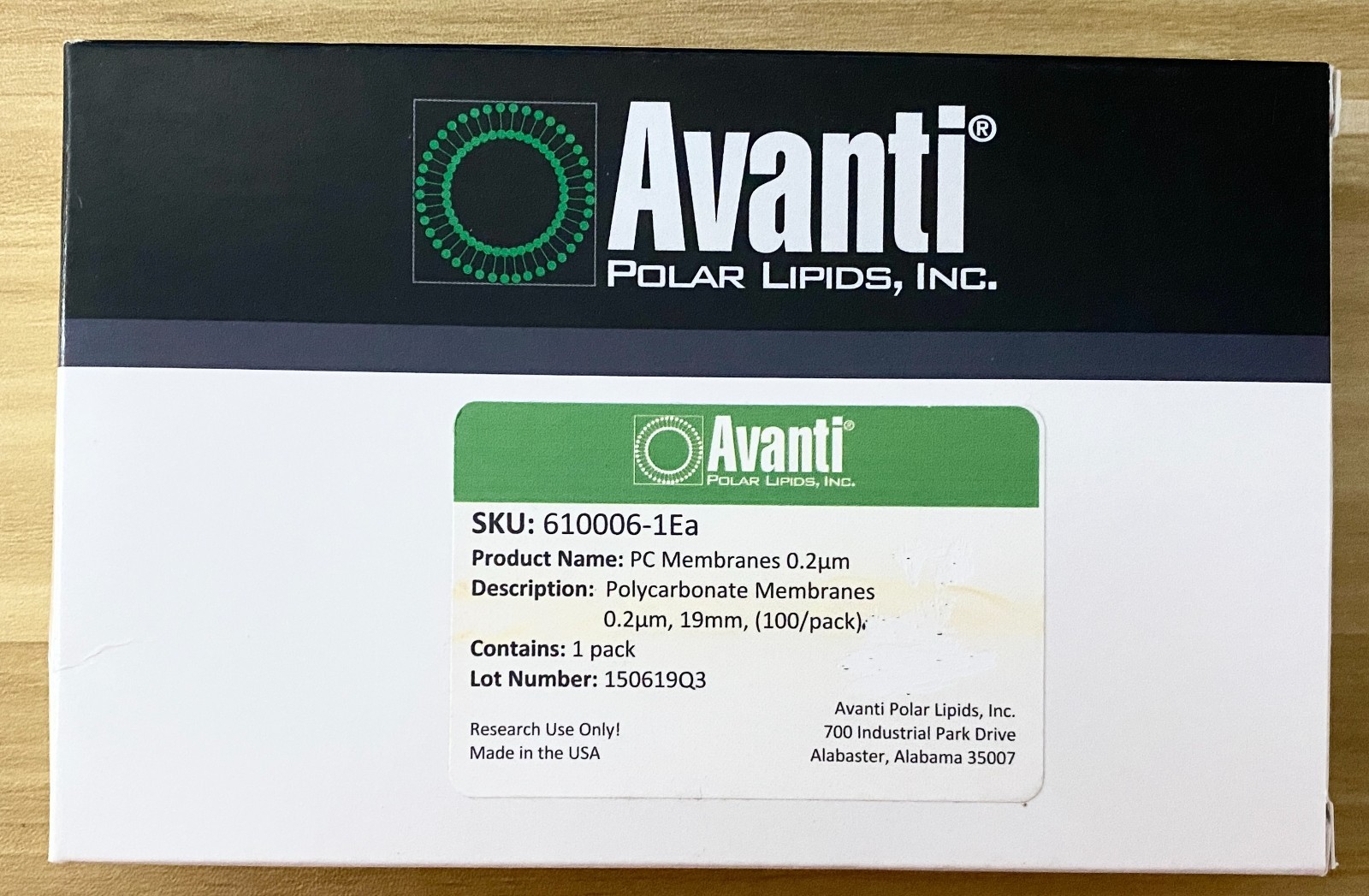 Whatman Nuclepore Track-Etch Membranes 0.2µm 19mm 100/pk (Avanti 610006-1Ea)