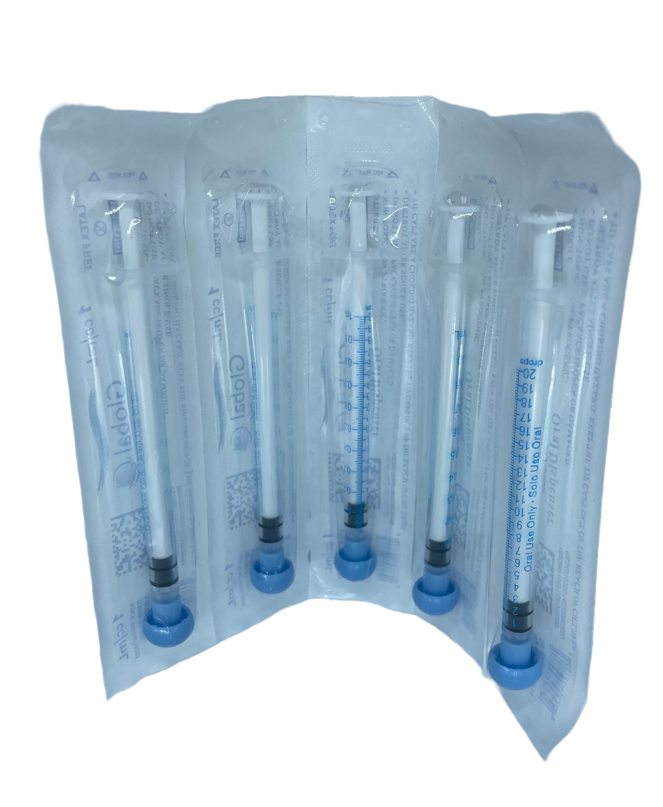 Easy Glide 1ml 1cc Oral Syringe, Sterile, Caps Included, 100 Pack