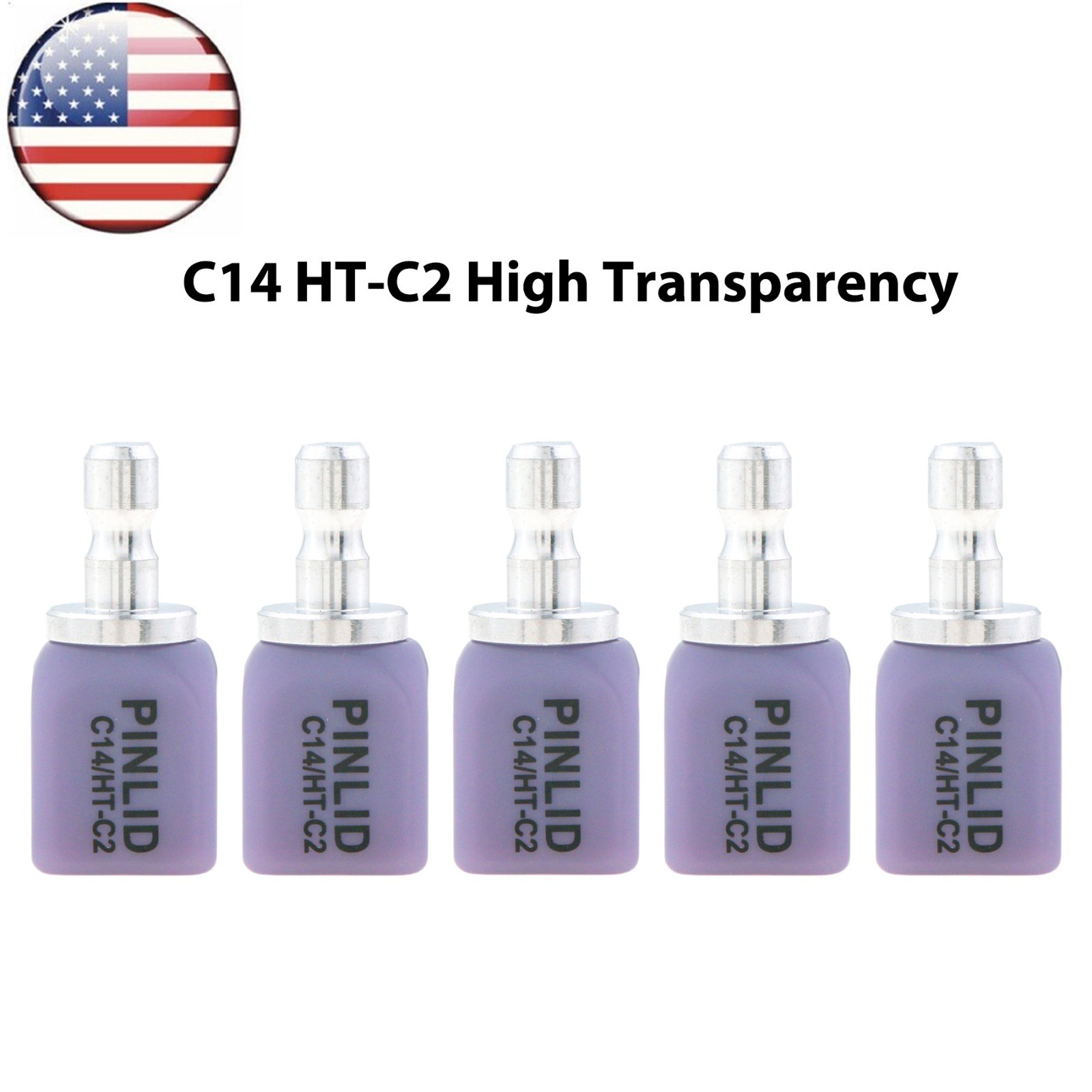 US C14 Dental Emax Ceramic Blocks HT Lithium Disilicate Cerec CAD CAM 5Pcs/Box