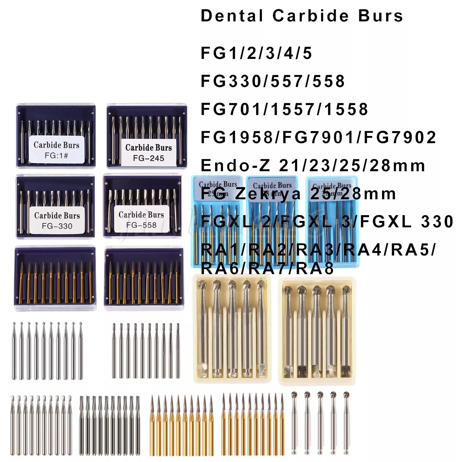 Dental Surgical/ Carbide Burs for High Speed Handpiece Round Cone Bur Diamond FG