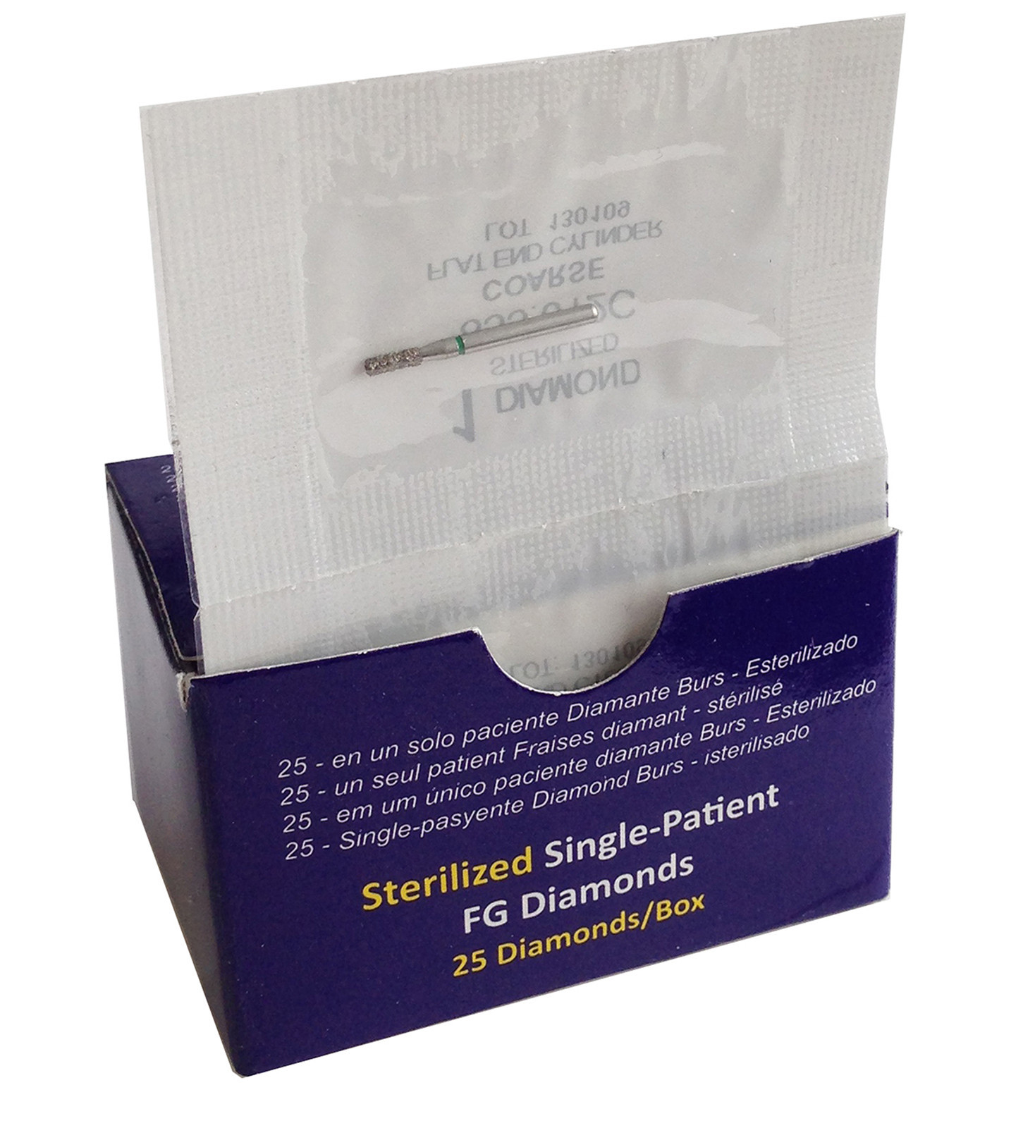 Single-Patient Use Diamond-Sterilized-856/016M-Medium (25 burs $0.9/bur)