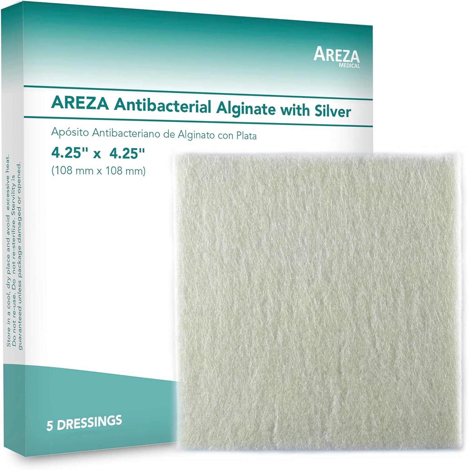 Areza Silver Calcium Alginate Antibacterial 4.25 x – 1 Box of 5 PCS