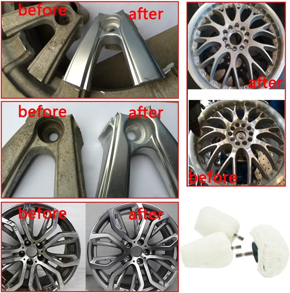 Aluminum Polishing Wheel for Drill Chrome Rim Manifold Polishing Kit 3″ x 1/4″ H