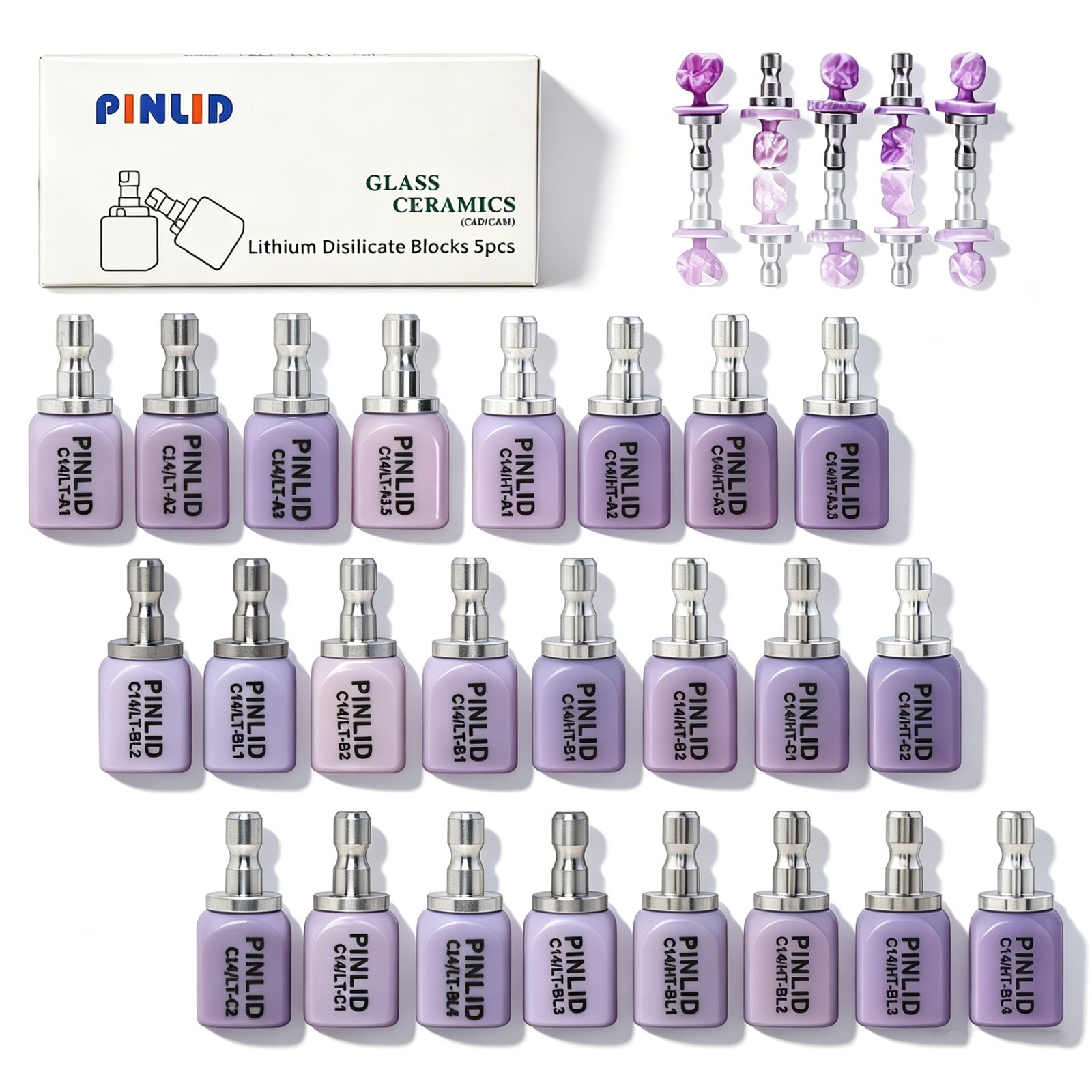 US C14 HT/LT lithium disilicate glass ceramic blocks e.max CAD CAM CEREC Lab