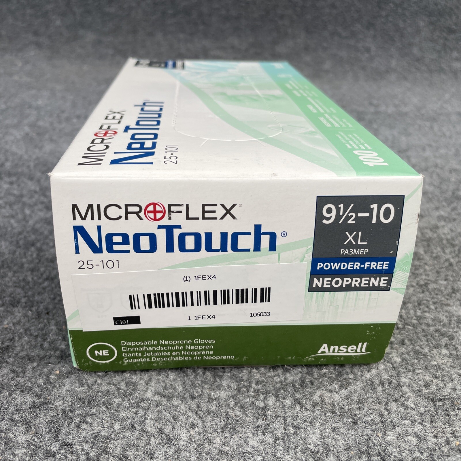Lot of 5 – Microflex NeoTouch 25-101 Neoprene Gloves – Box of 100 Size: XL