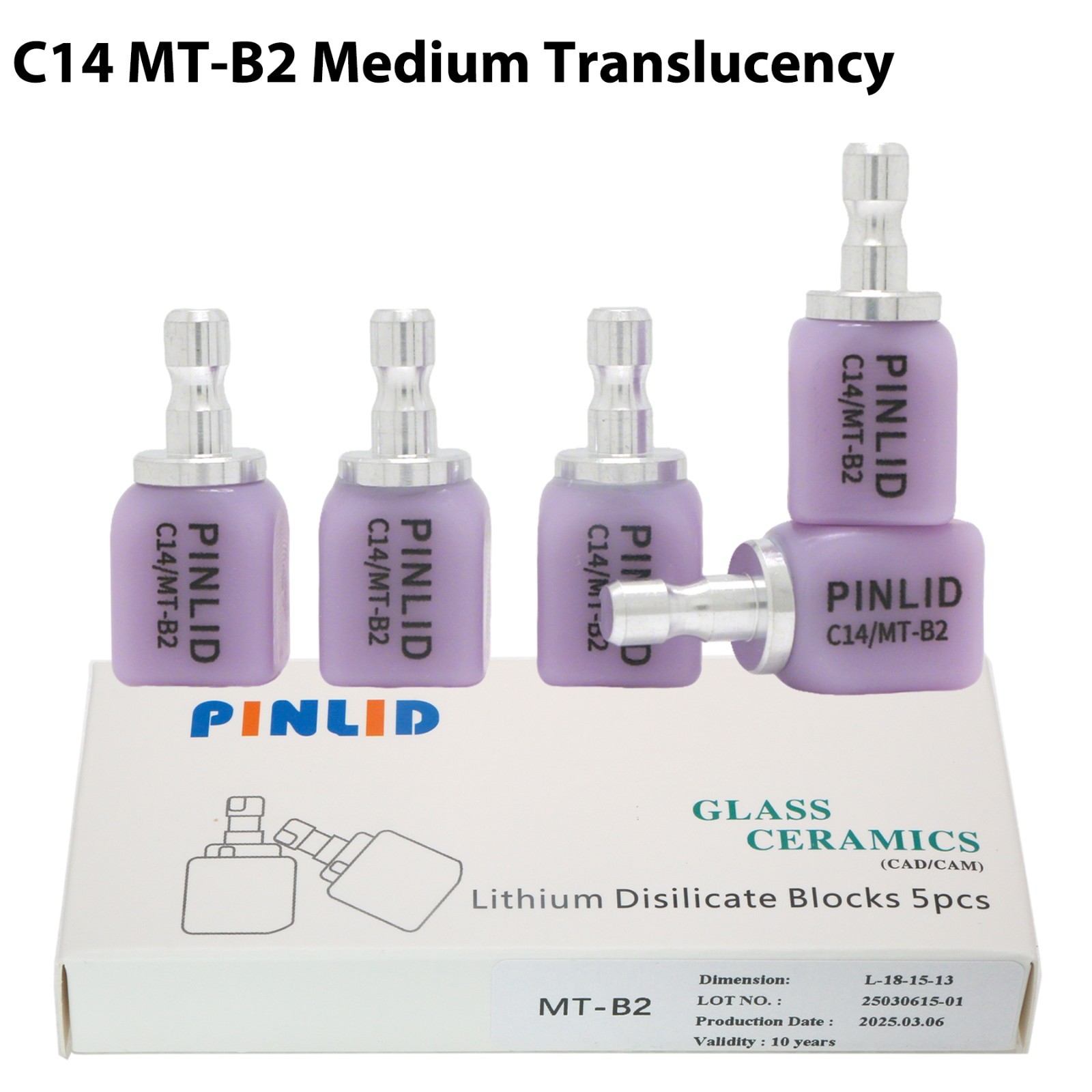 Dental C14 MT Emax Glass Ceramic Blocks Lithium Disilicate CAD/CAM CEREC