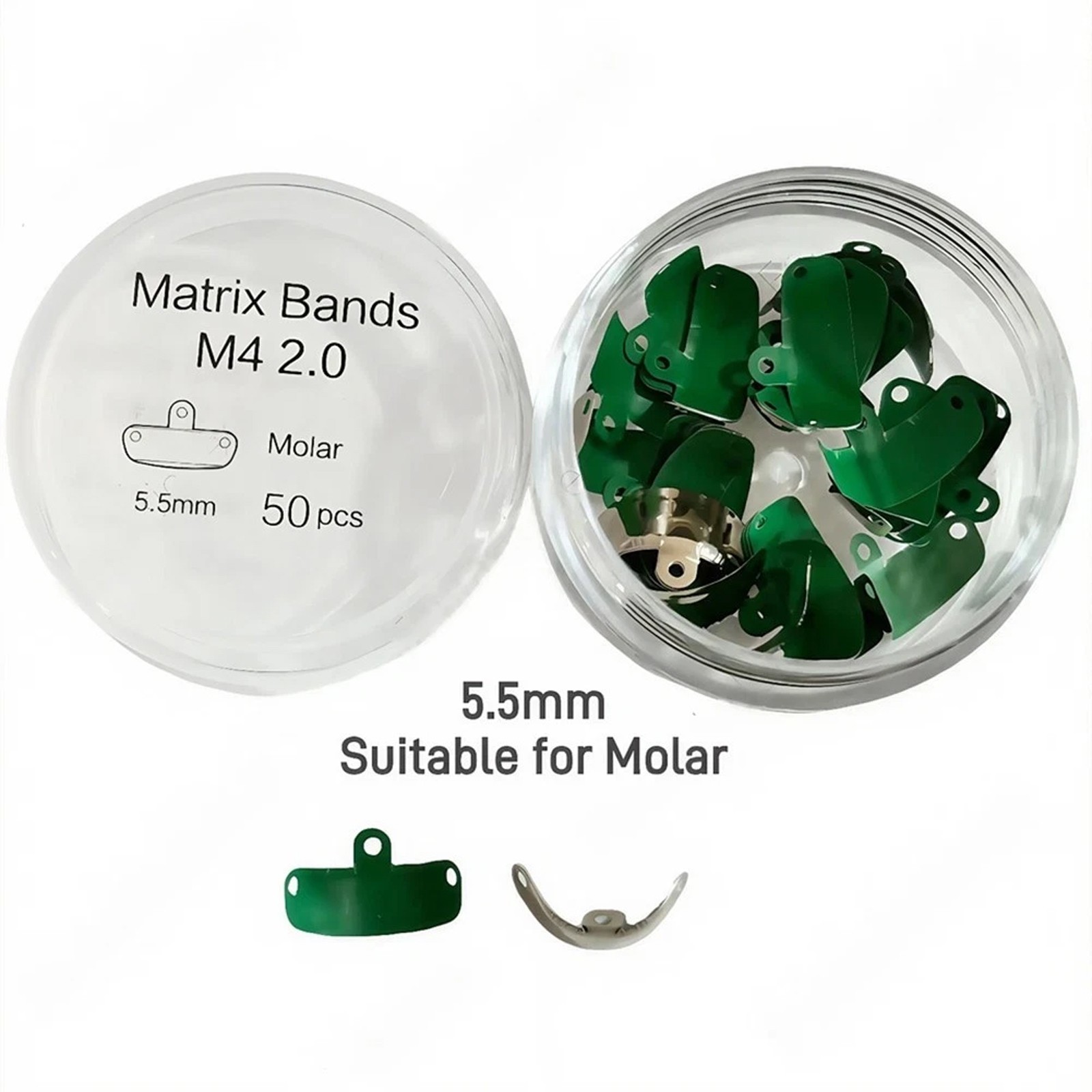 50Pcs Dental Matrix Bands PTFE Coat Non-Stick Sectional Contoured Metal Matrices