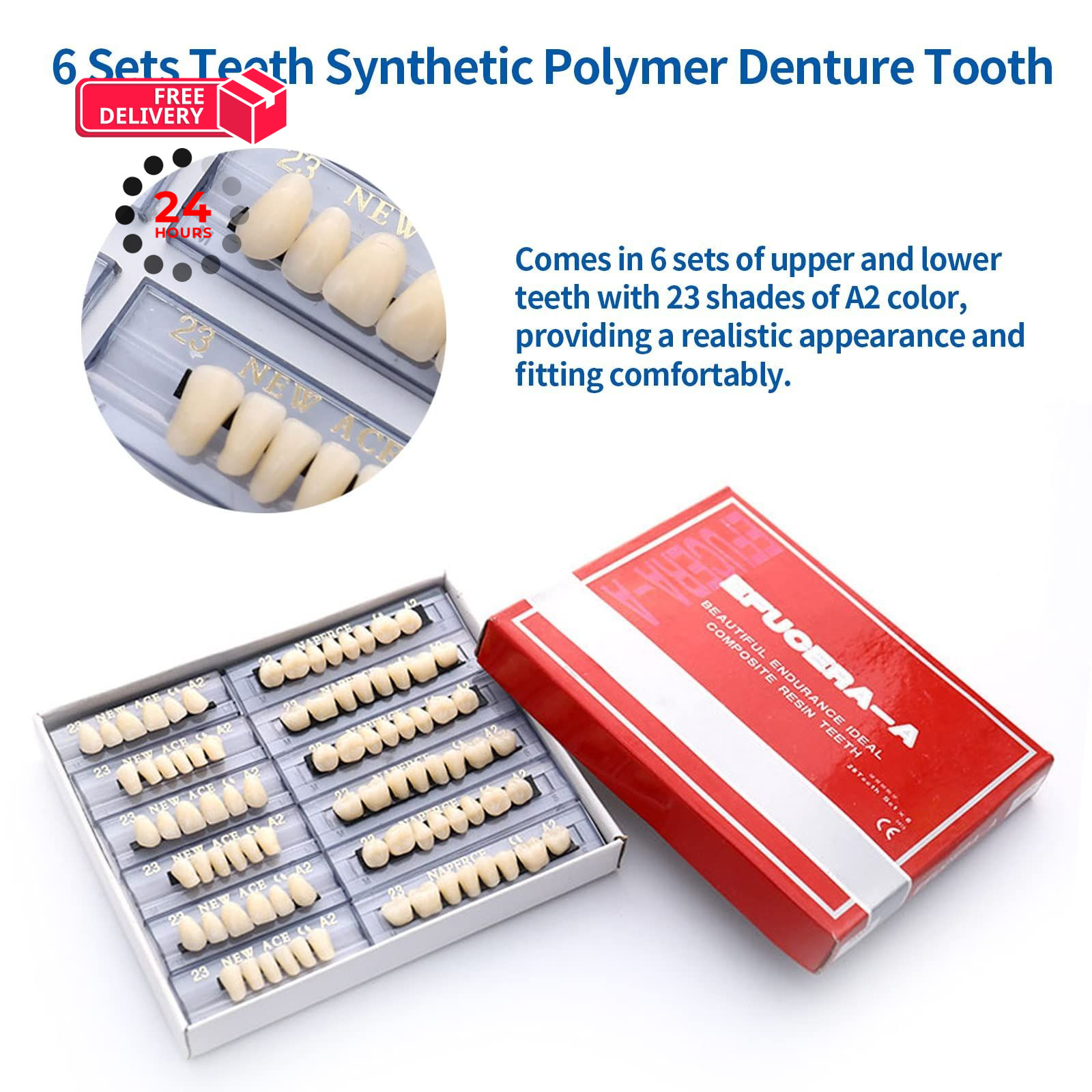 168 Pieces False Teeth Dental Complete Acrylic Resin Denture Teeth, 6 Sets…