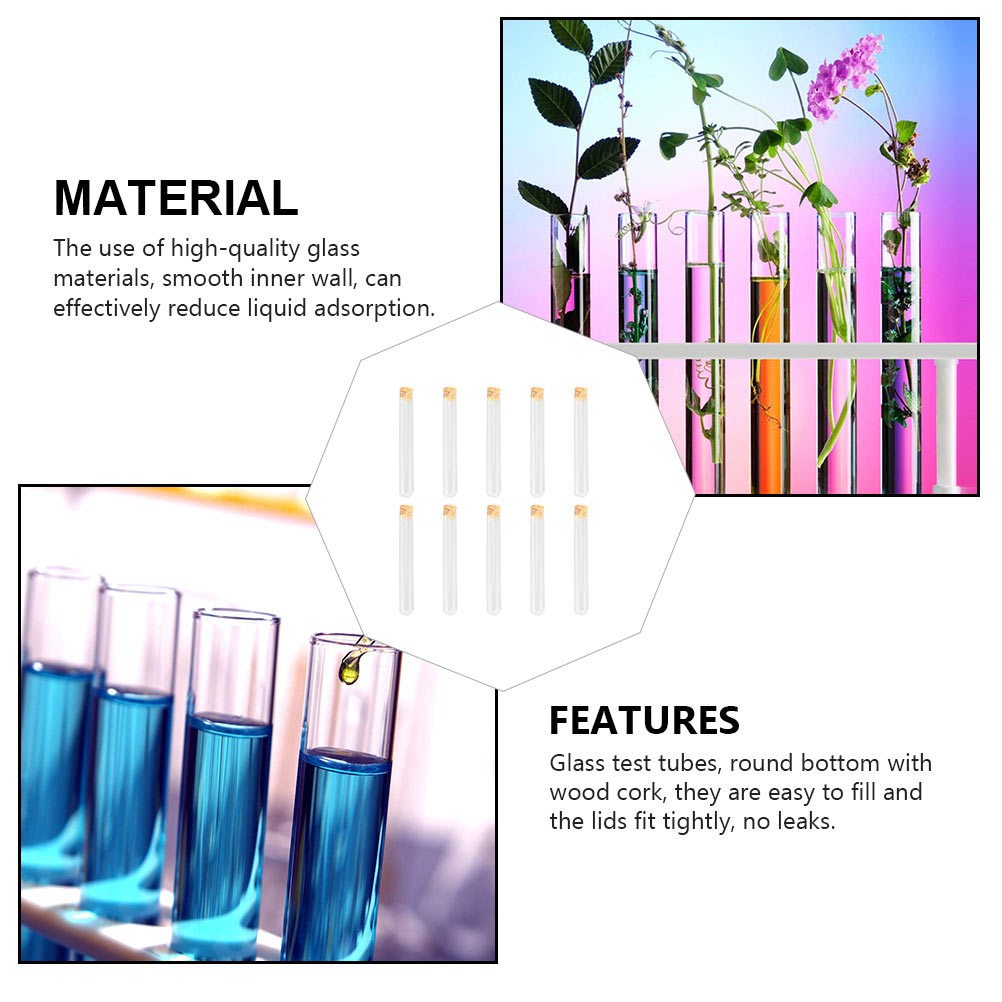10-100pcs Glass Test Tubes With Cork Stopper Party Wedding Party Favors
