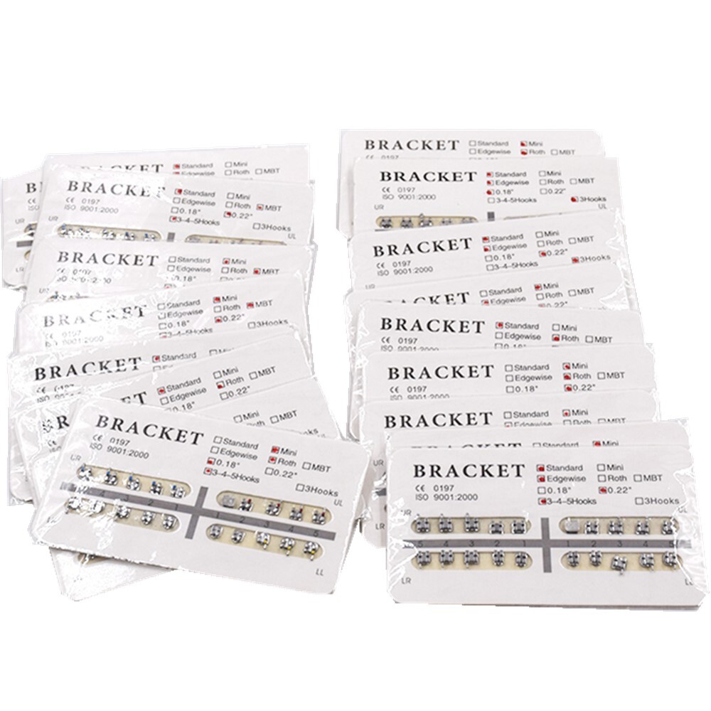 20 Pcs/Pack Dental Orthodontic Ultrathin Metal Bracket Braces Mini/Standard