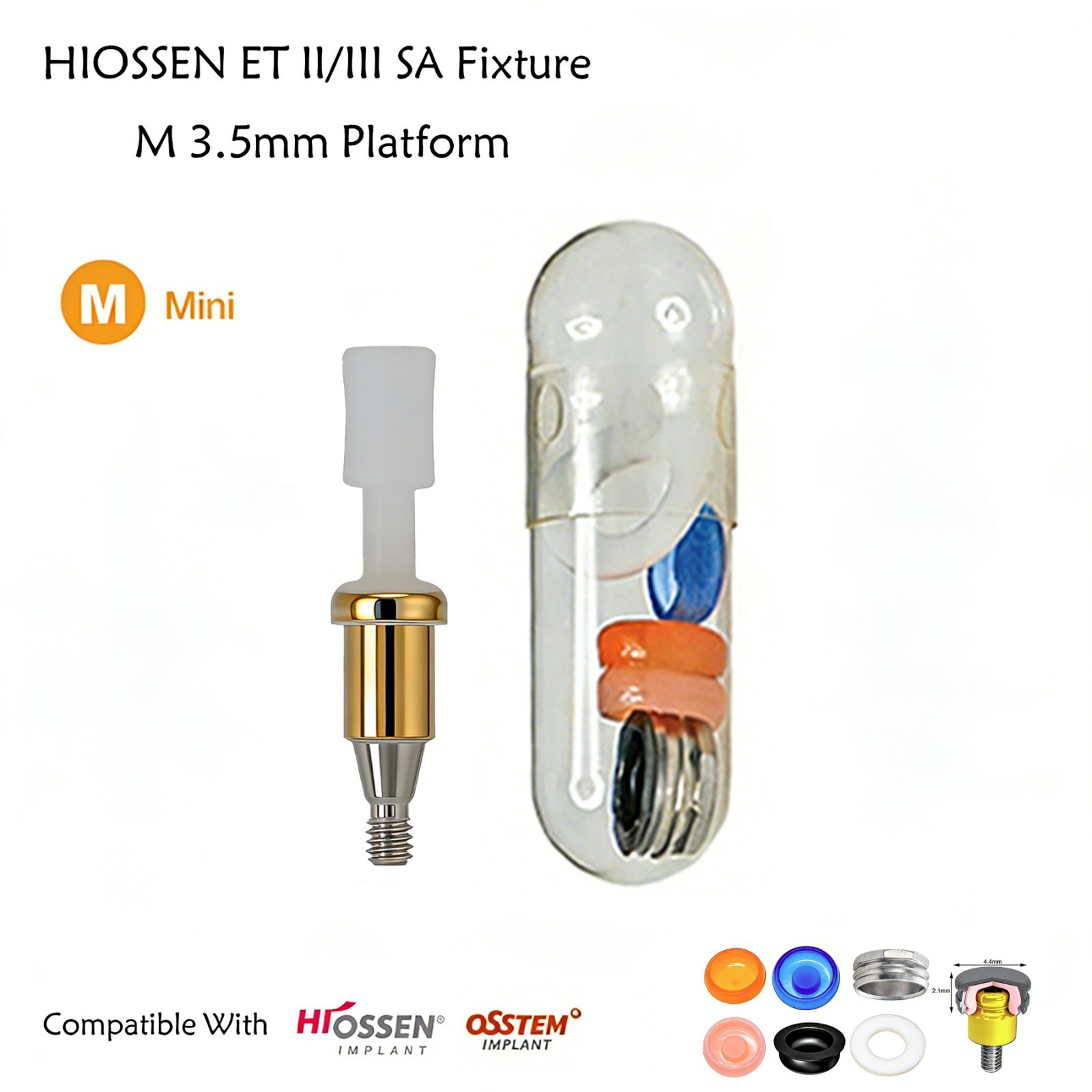 Hiossen Implant Locator Titanium Abutment 3.7mm Dia 1-7.0 mm Height Mini/Regular