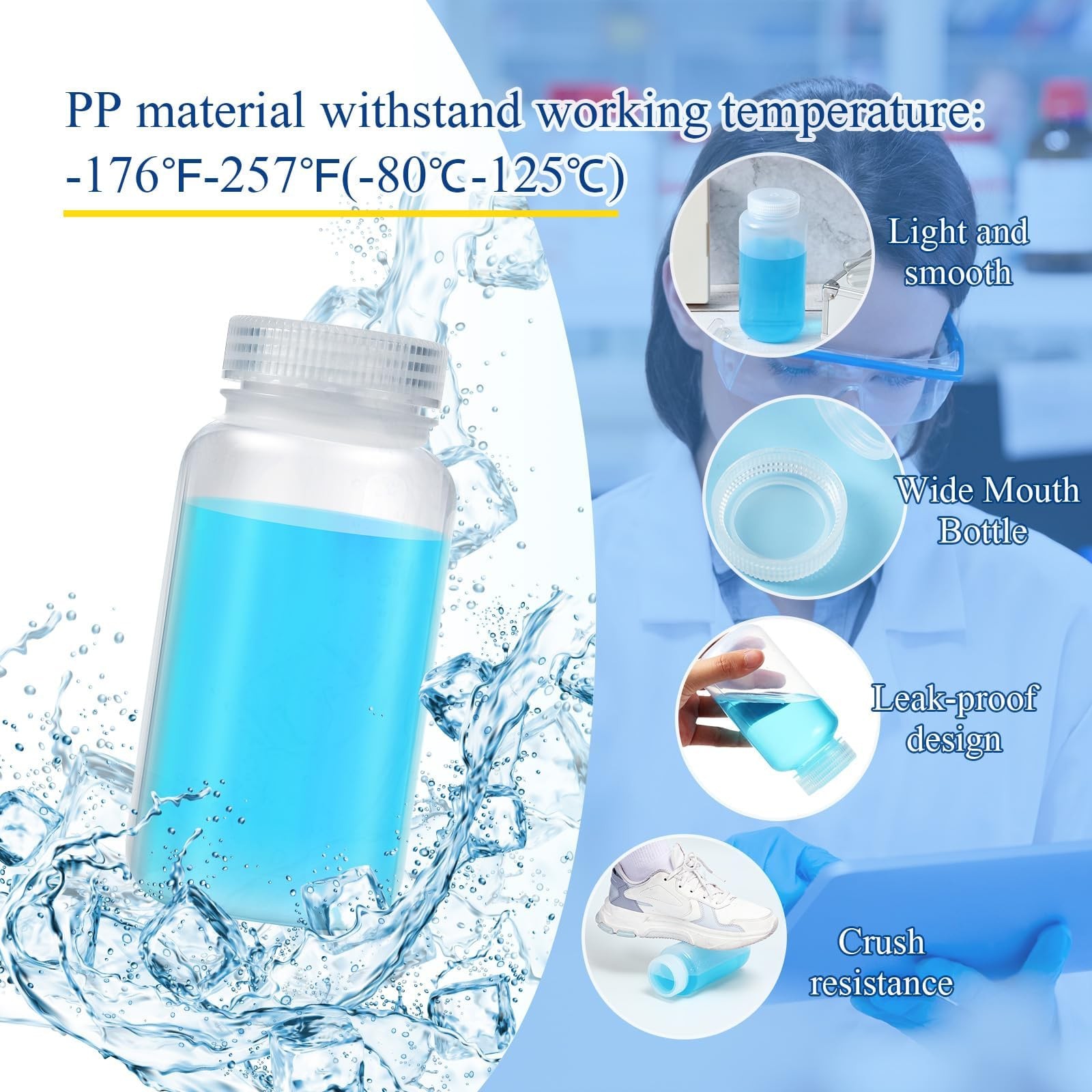 Tatuo 24 Pcs 8 oz 250 ml Polypropylene Reagent Bottle Plastic Sample Bottles …