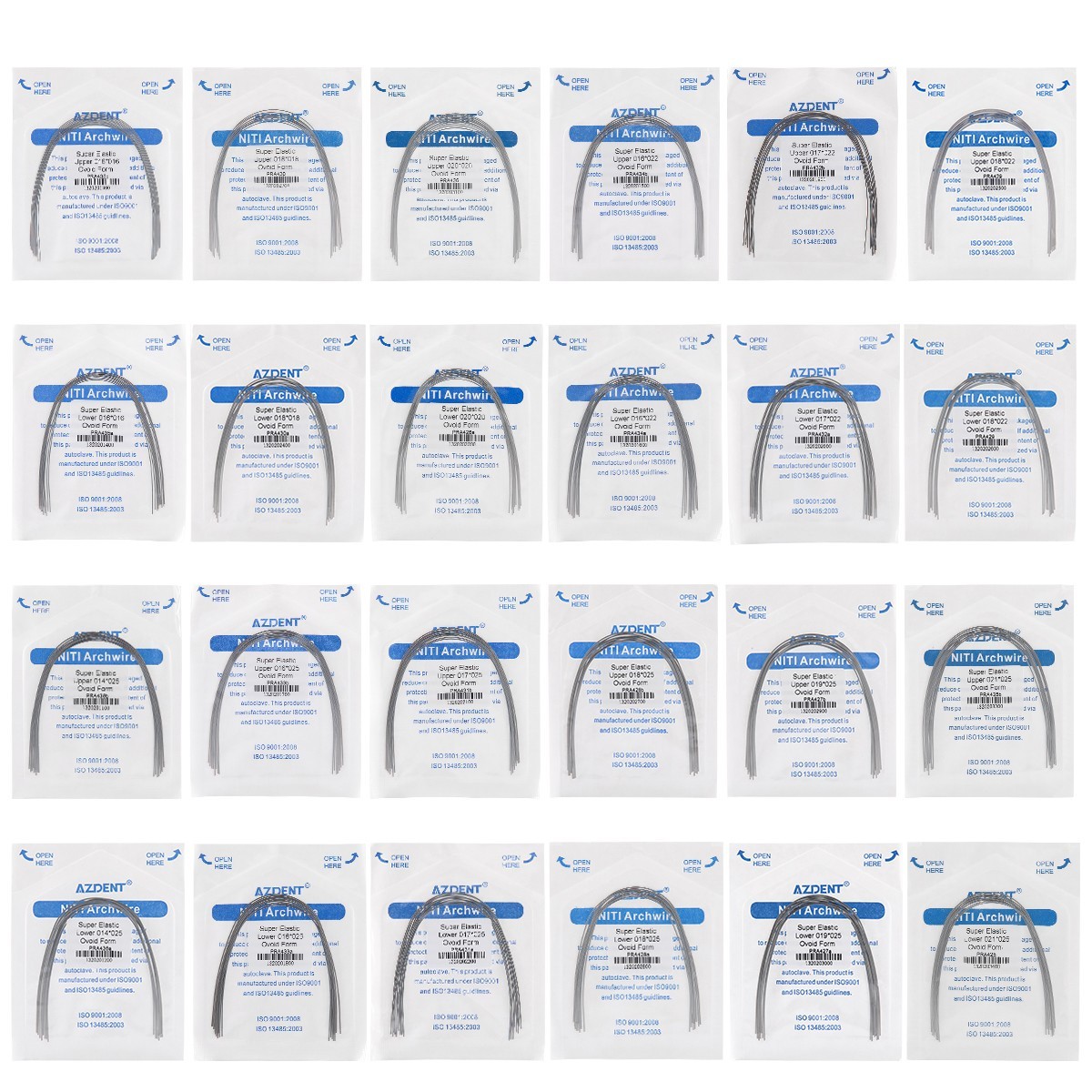 AZDENT Dental Orthodontic Stainless Steel Rectangular Arch Wires Natural Form
