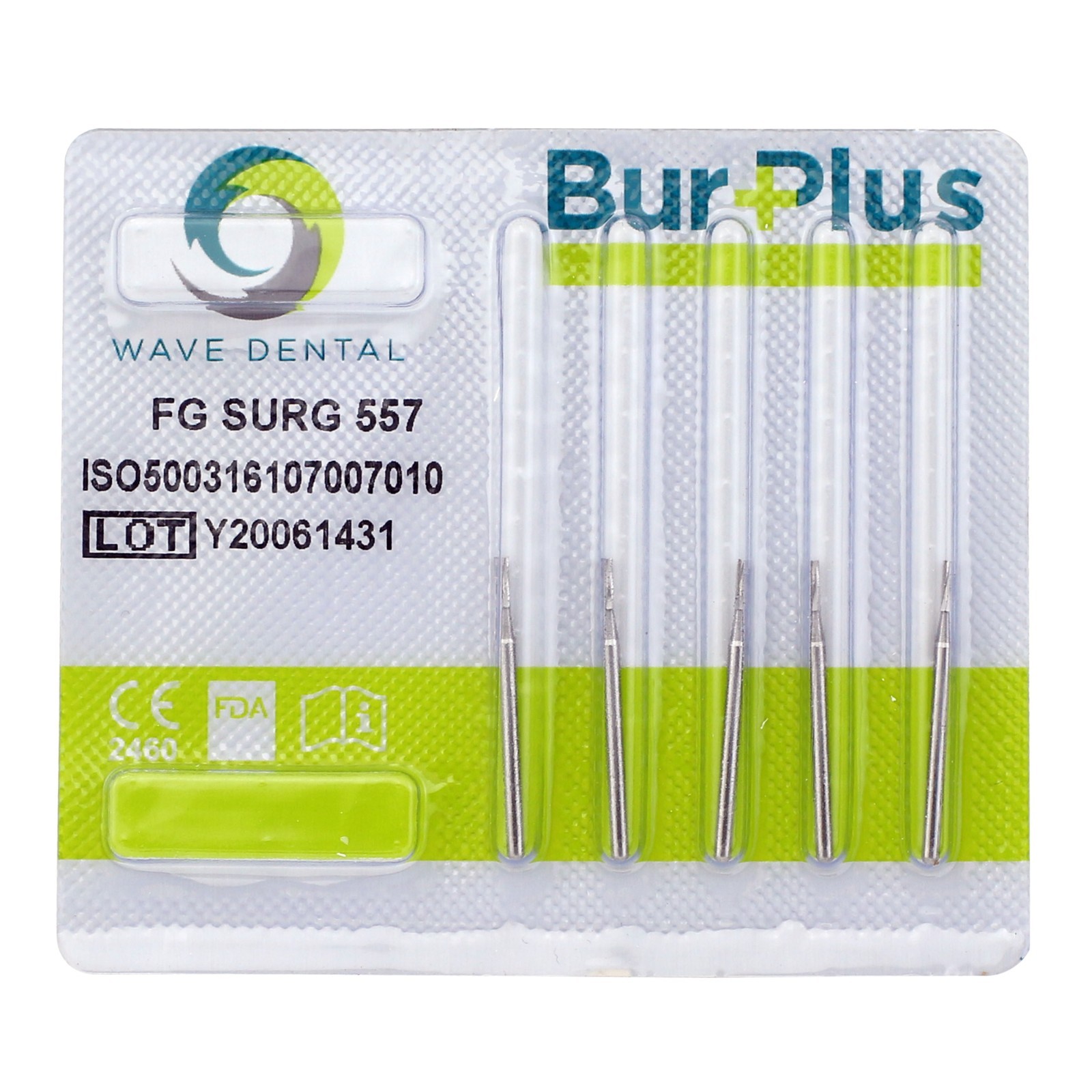 Wave Dental Surgical Burs Tungsten Carbide 25mm Straight Fissure FG SURG 60 557