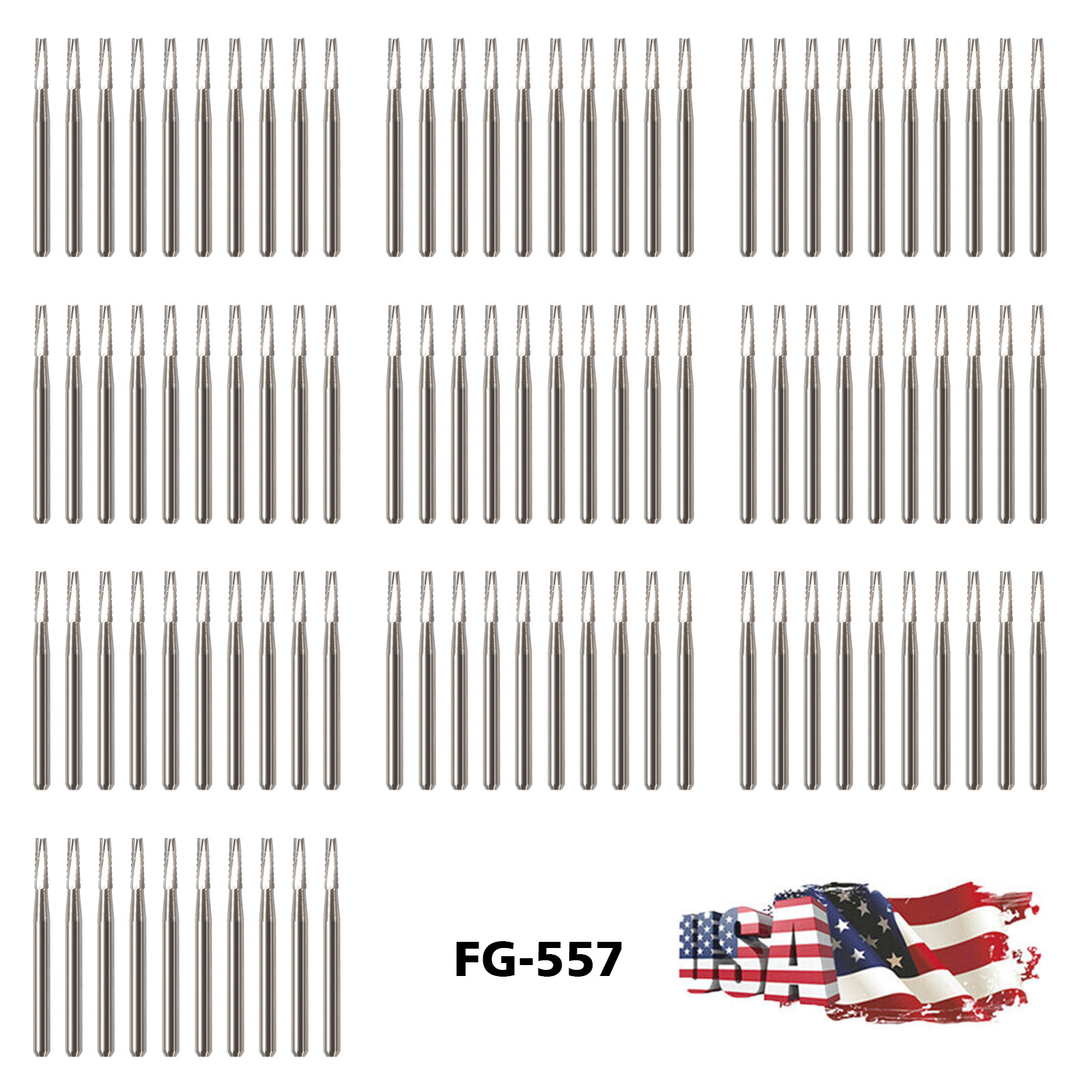 10-100PCS Dental Tungsten Carbide Steel Burs FG-557 for High Speed Handpiece