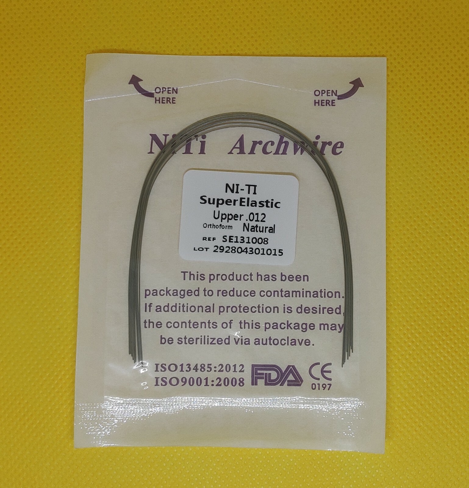 10Pcs/Pack Dental Super Elastic NITI Arch Wires Orthodontic Round Natural Form
