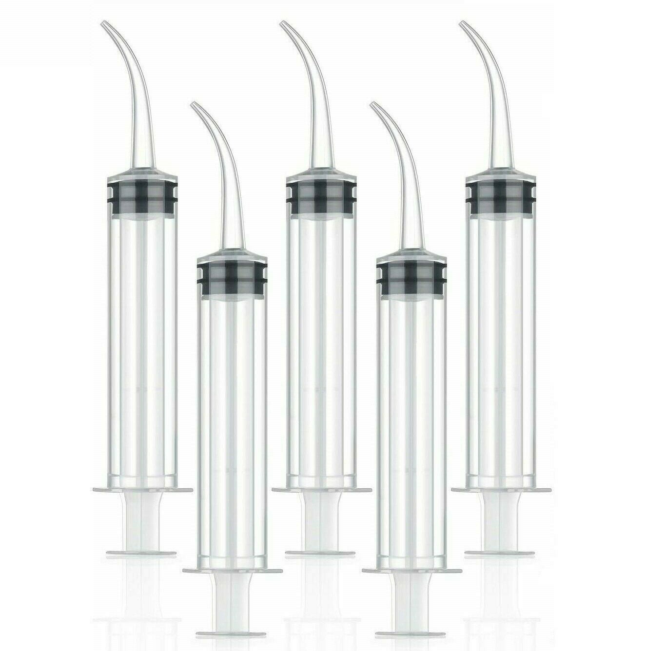 100 12cc Oral Curved Tip Dental Syringes Monoject Style Disposable Plastic BULK