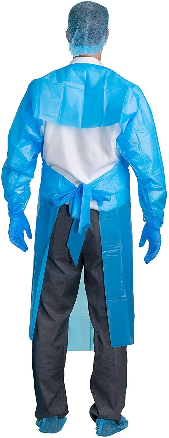 Disposable CPE Gown, Polyethylene Medical Isolation Gown 20/40/60/80/100 PCS