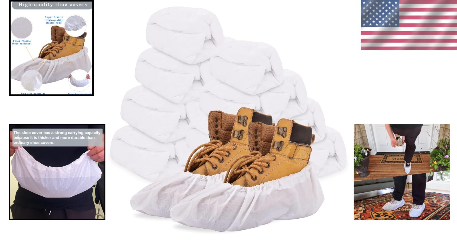 Versatile 200 Pack Disposable Shoe Protectors – Ideal for Indoor & Outdoor Use