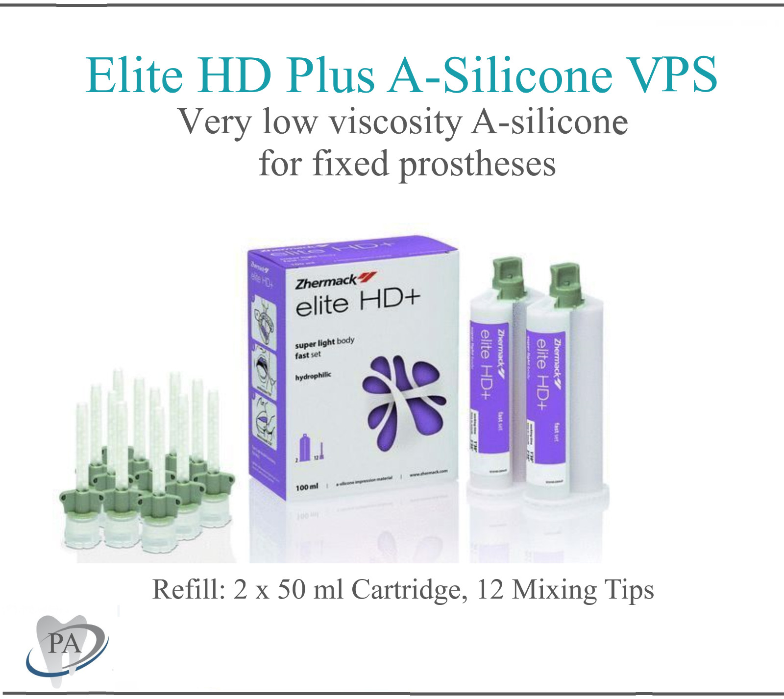Zhermack Elite HD+ A Silicone Light Body Fast Set Hydrophilic Low Viscosity US