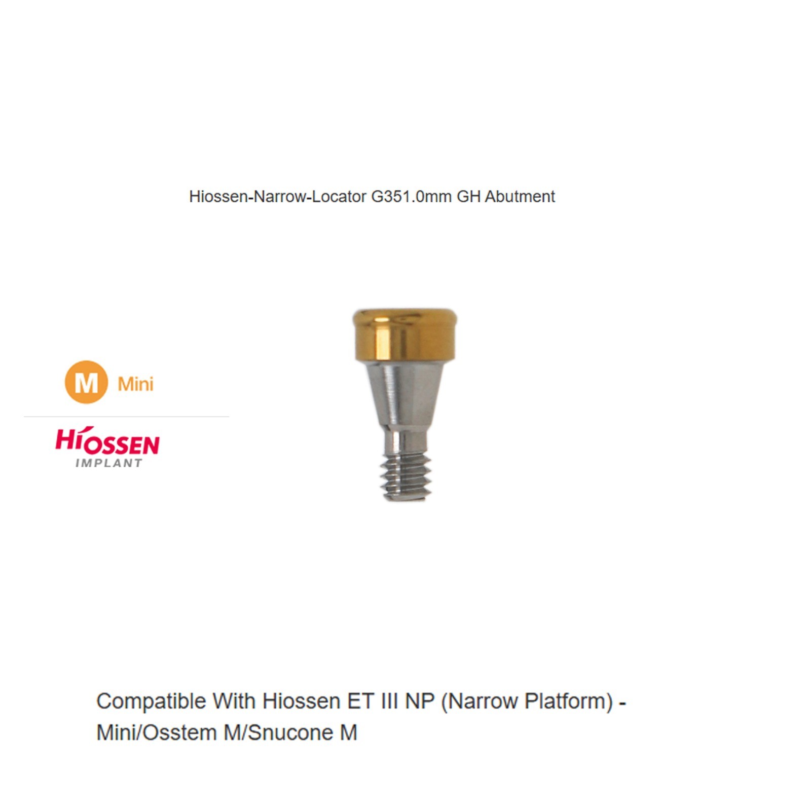 Hiossen Dental attachment overdenture Locator Abutment for Inter ET Mini/Regular
