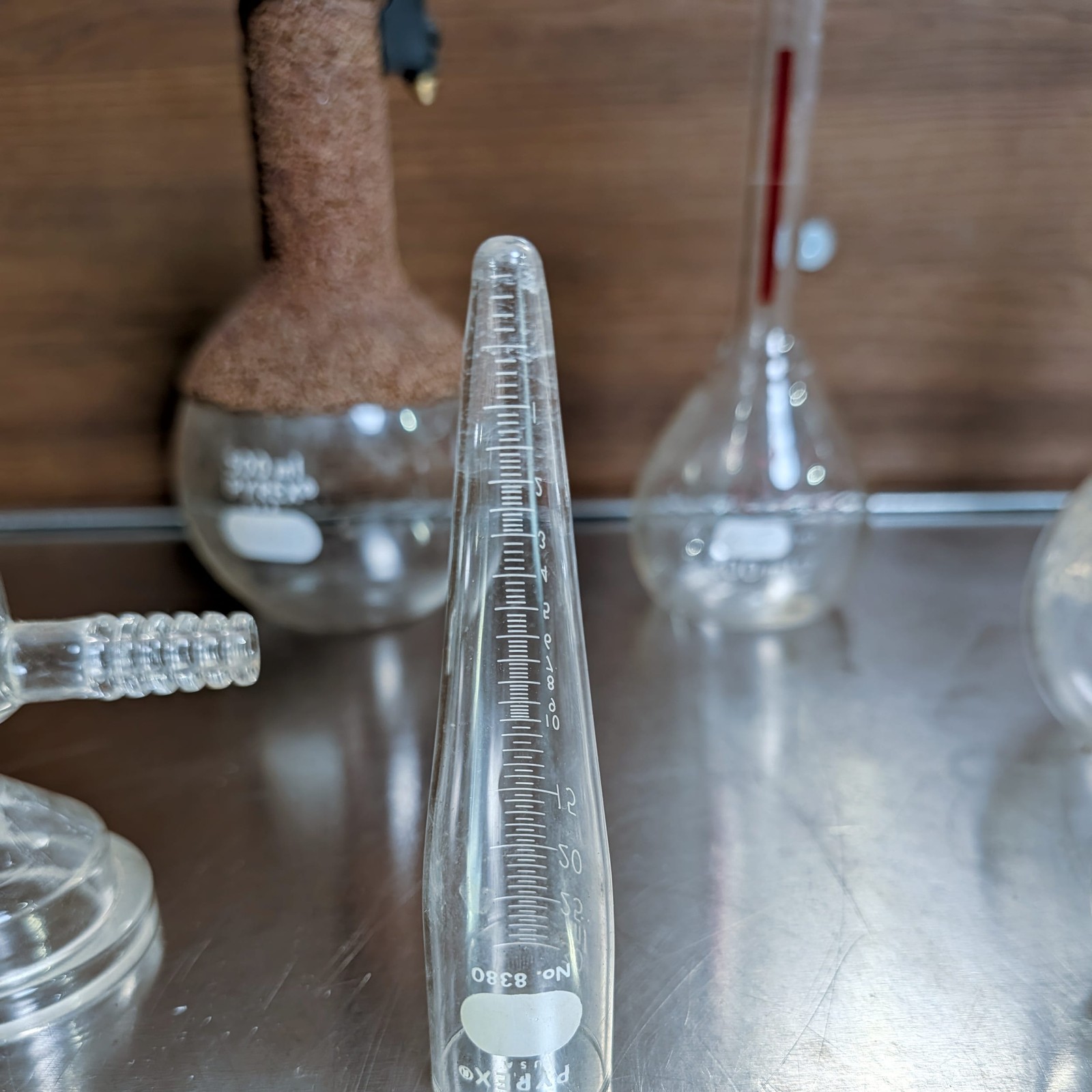 PYREX Kimax & Other Chemistry Laboratory Glass Jars Flasks Vintage Mixed Lot of