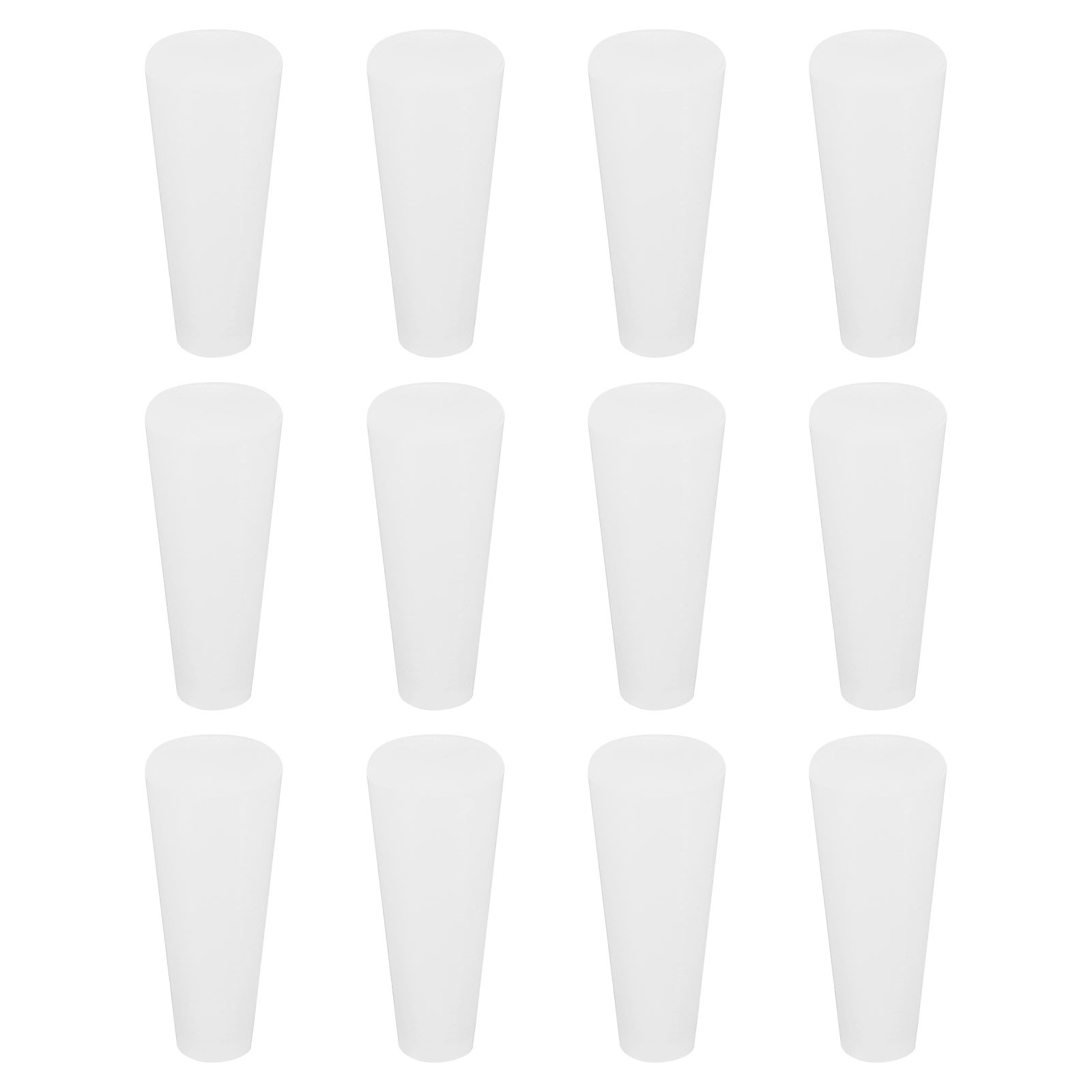 Solid Rubber Stoppers 5x9x20mm, 12 Pcs Tapered Lab Seal Rubber Stopper White
