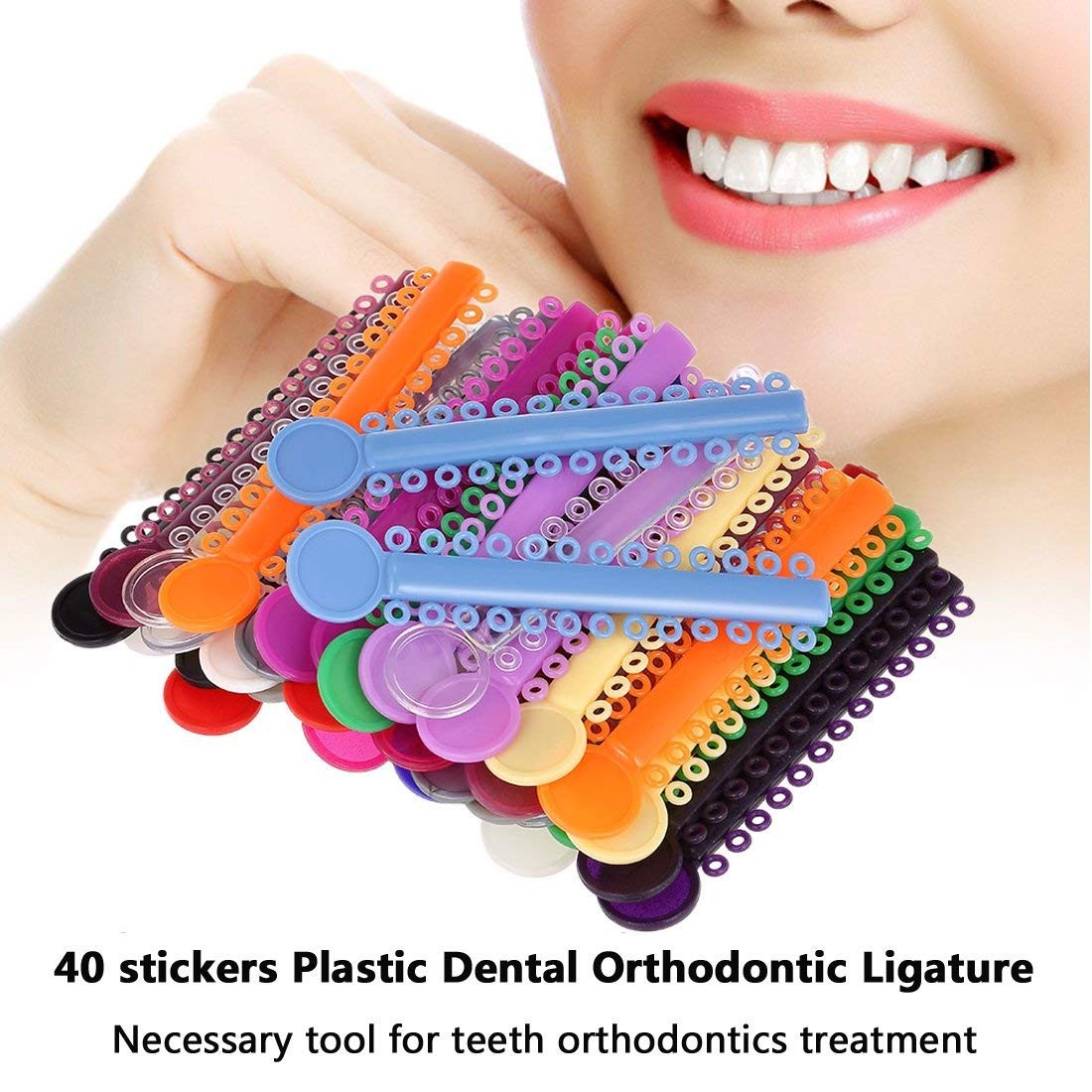 Chargenyang 1040pcs Orthodontic Ligature Ties Multicolor